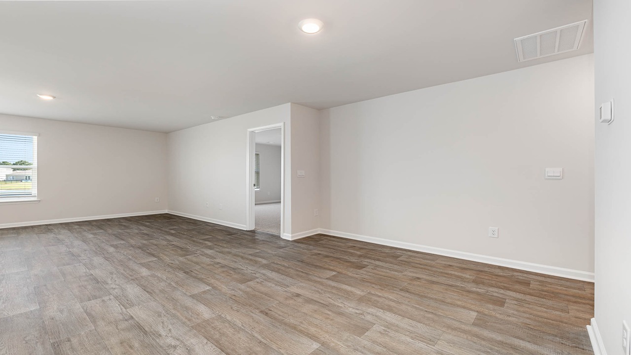 living room with single window