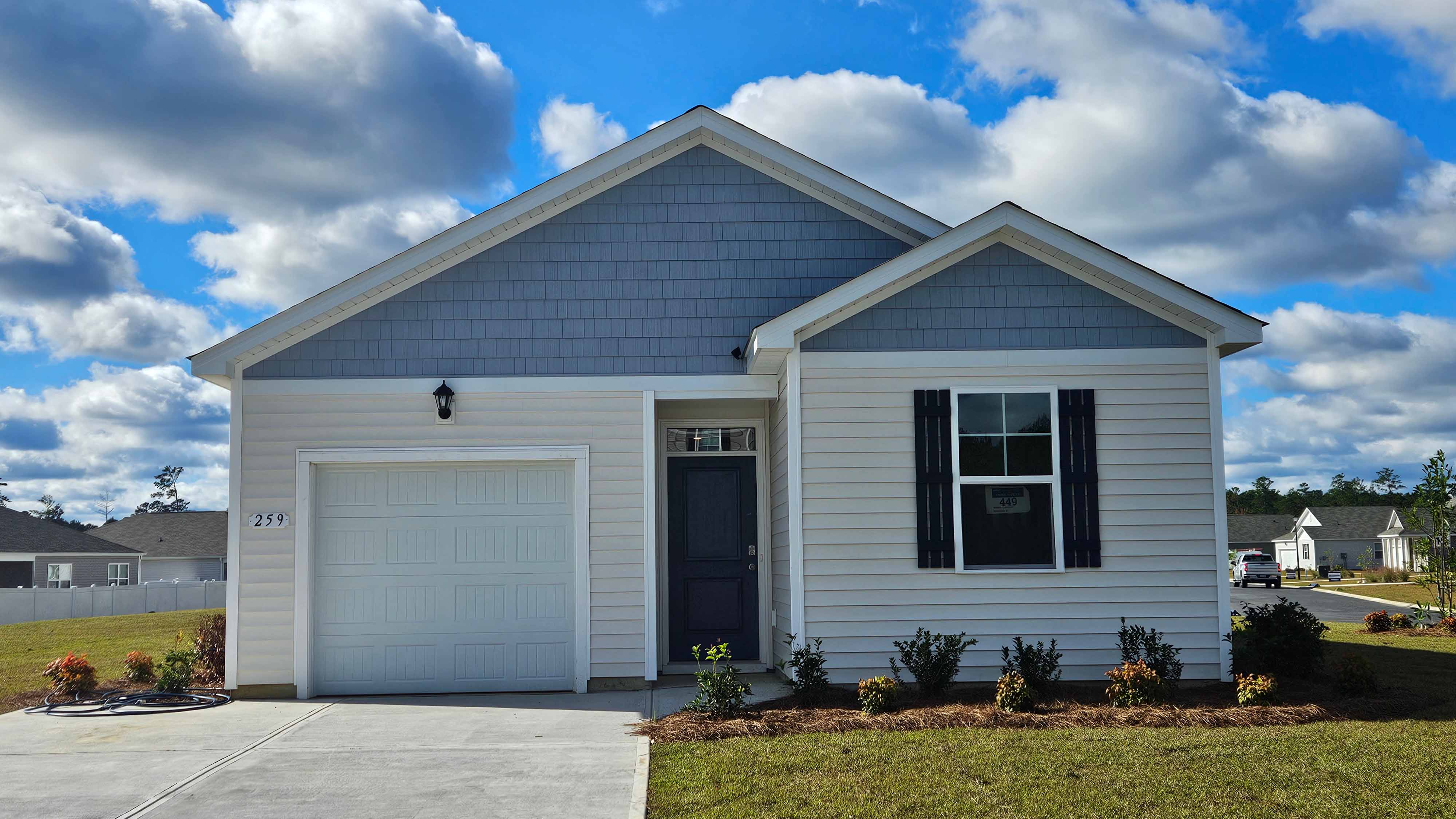 single story home with shake