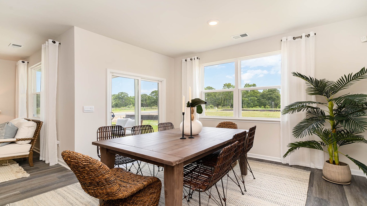 dining room with sliding glass doorr