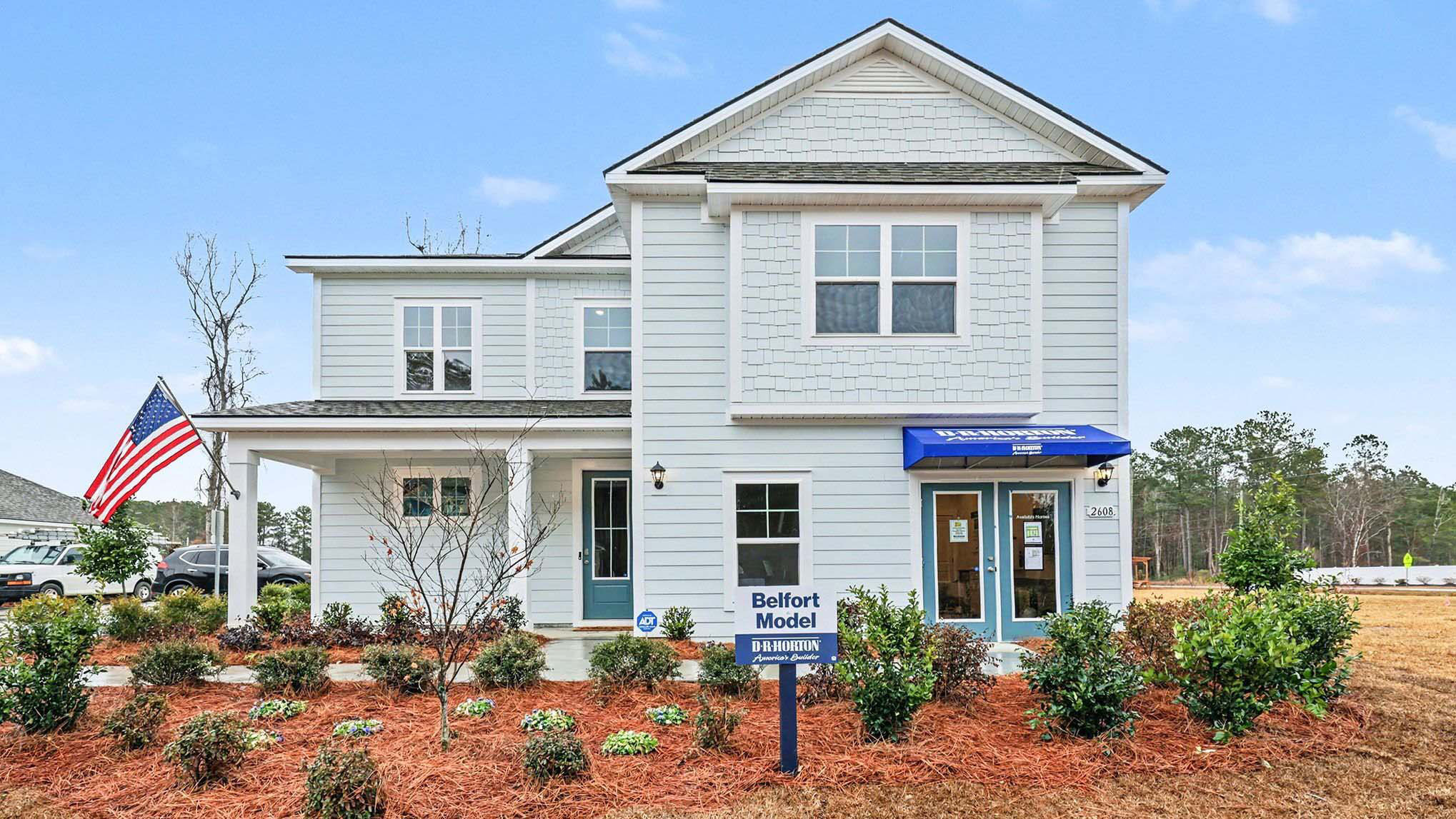 Two-story model with awning