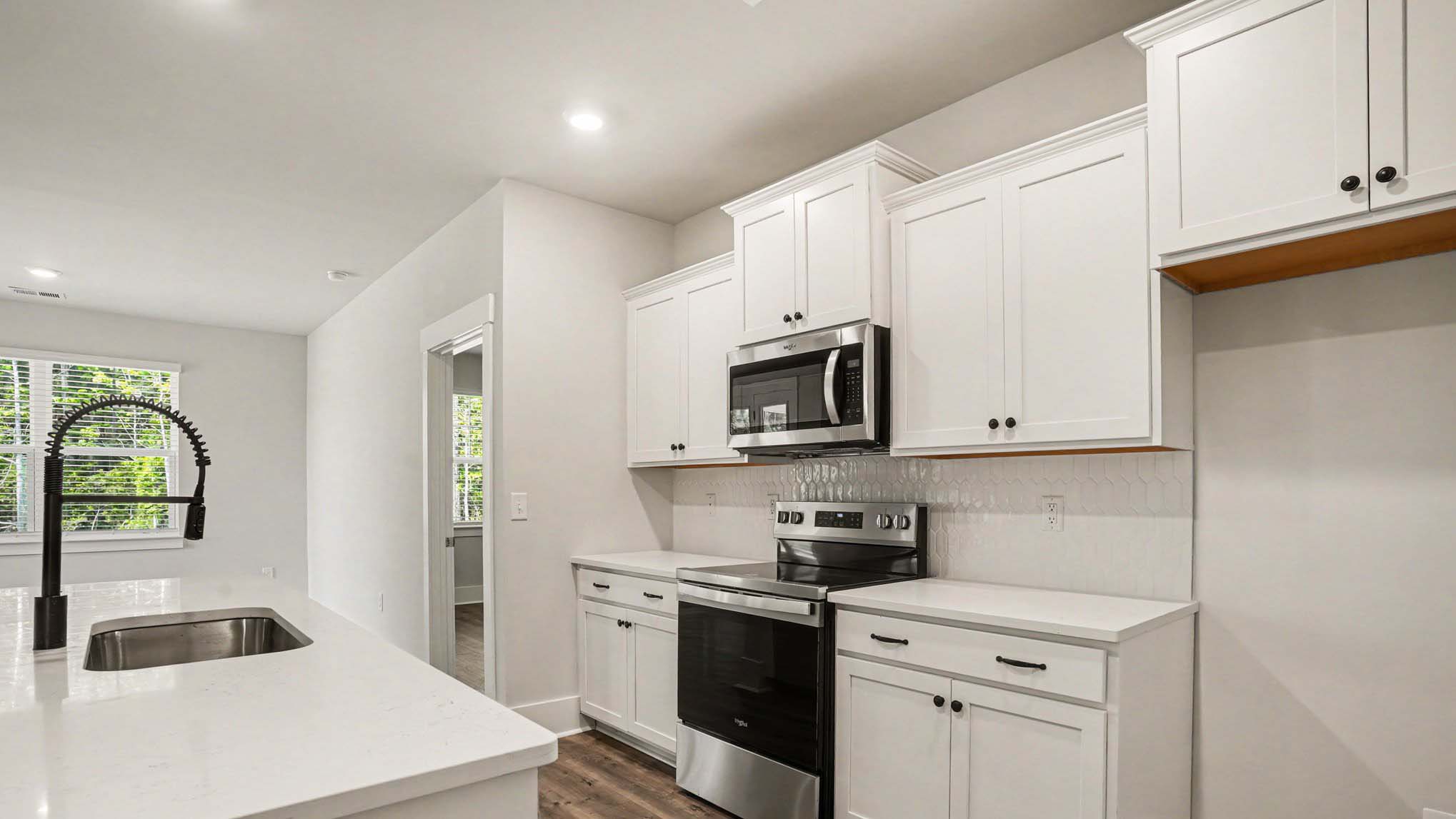 kitchen with white cabinet