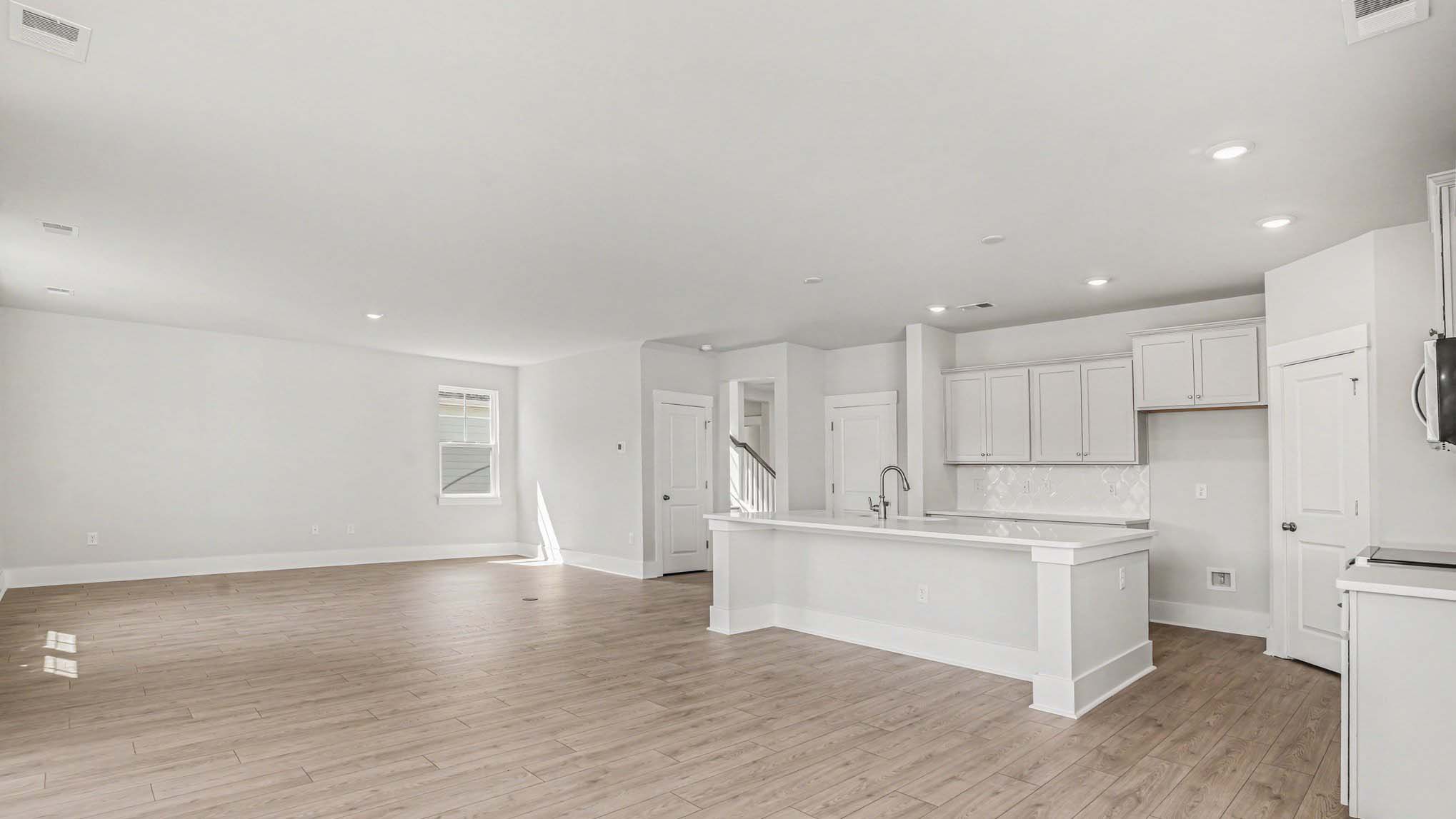 kitchen overlooking living space