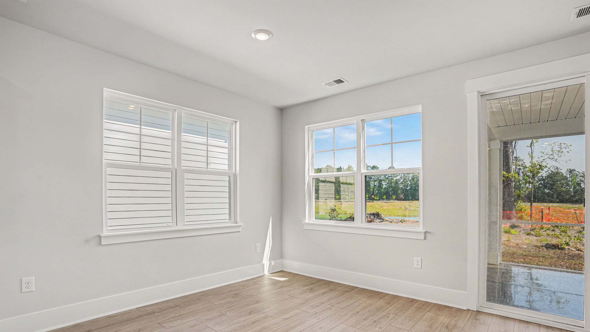 dining area with large windows