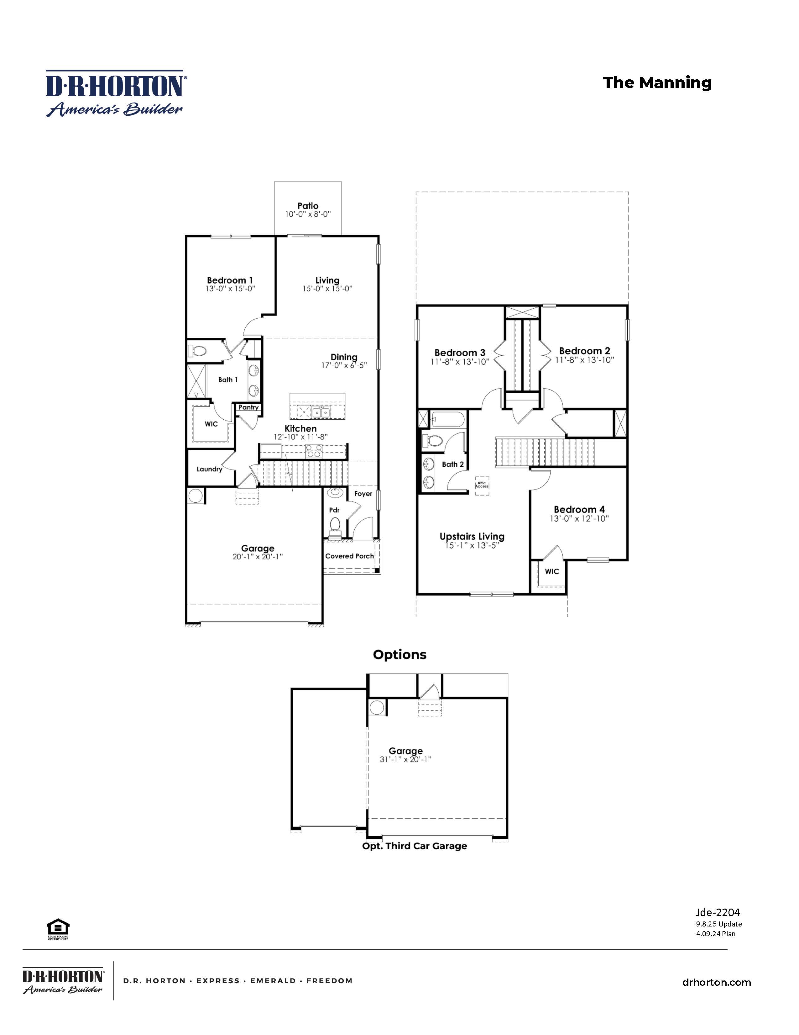 Manning Plan Third Car garage