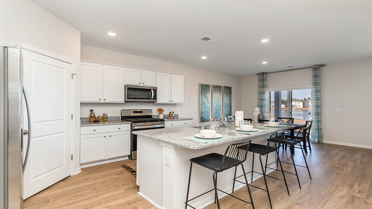 kitchen with white cabinets