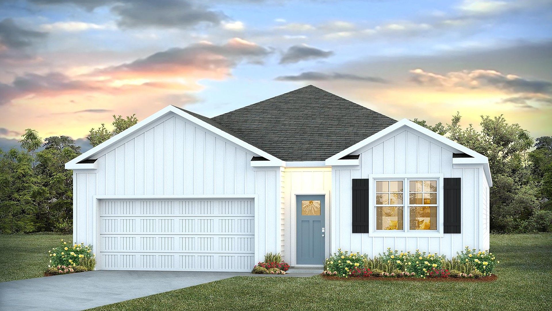 The Cali is one of our one-story floorplans featured in our Caspian Ridge community located in Richlands, NC