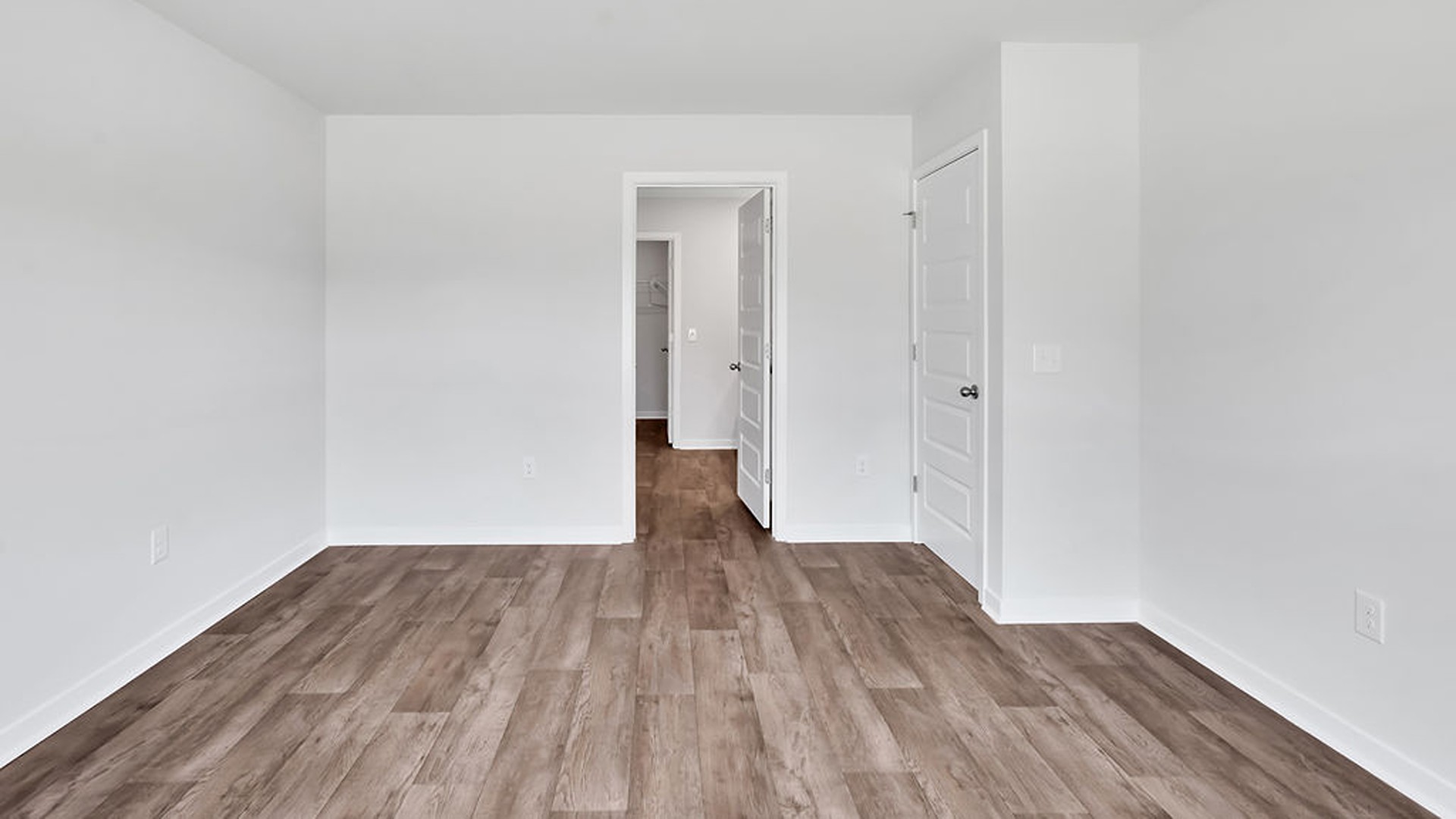 The primary suite on the main level
