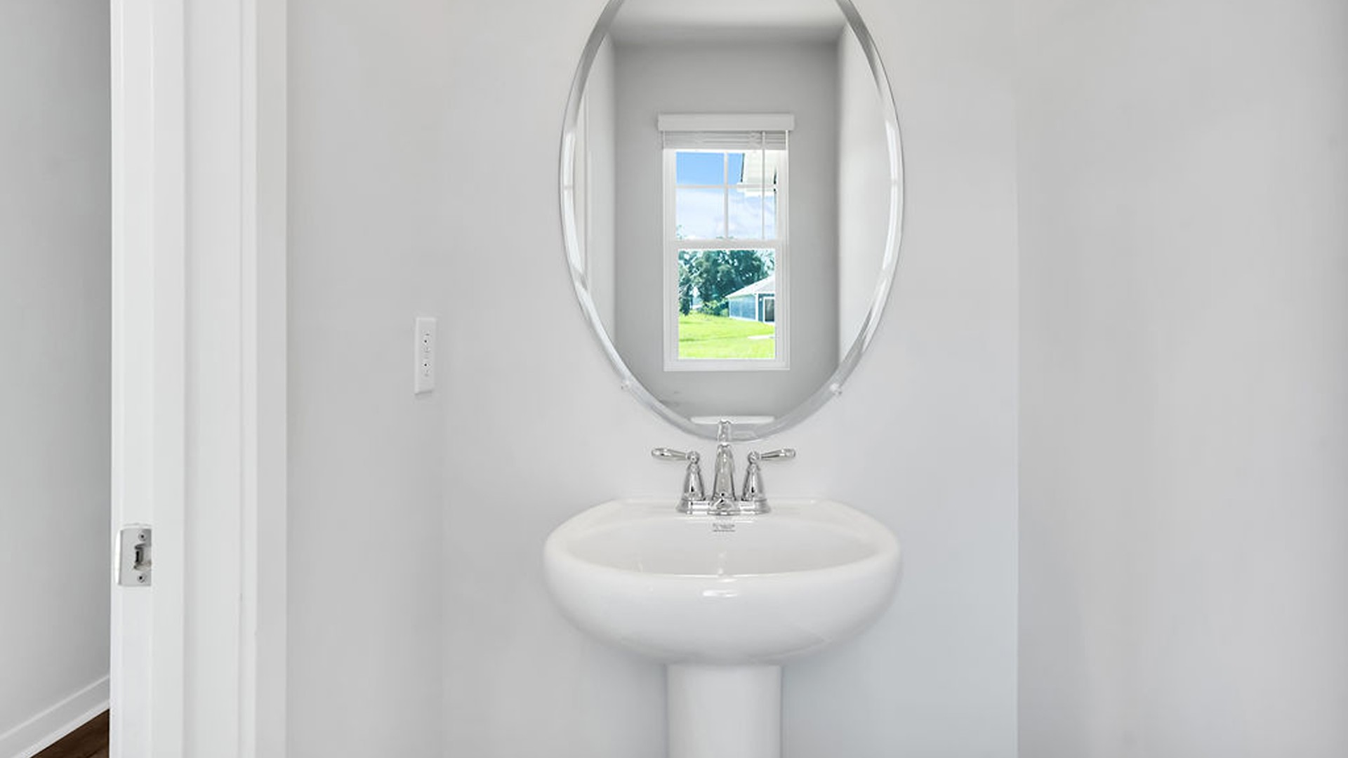 Downstairs, there is a half bath