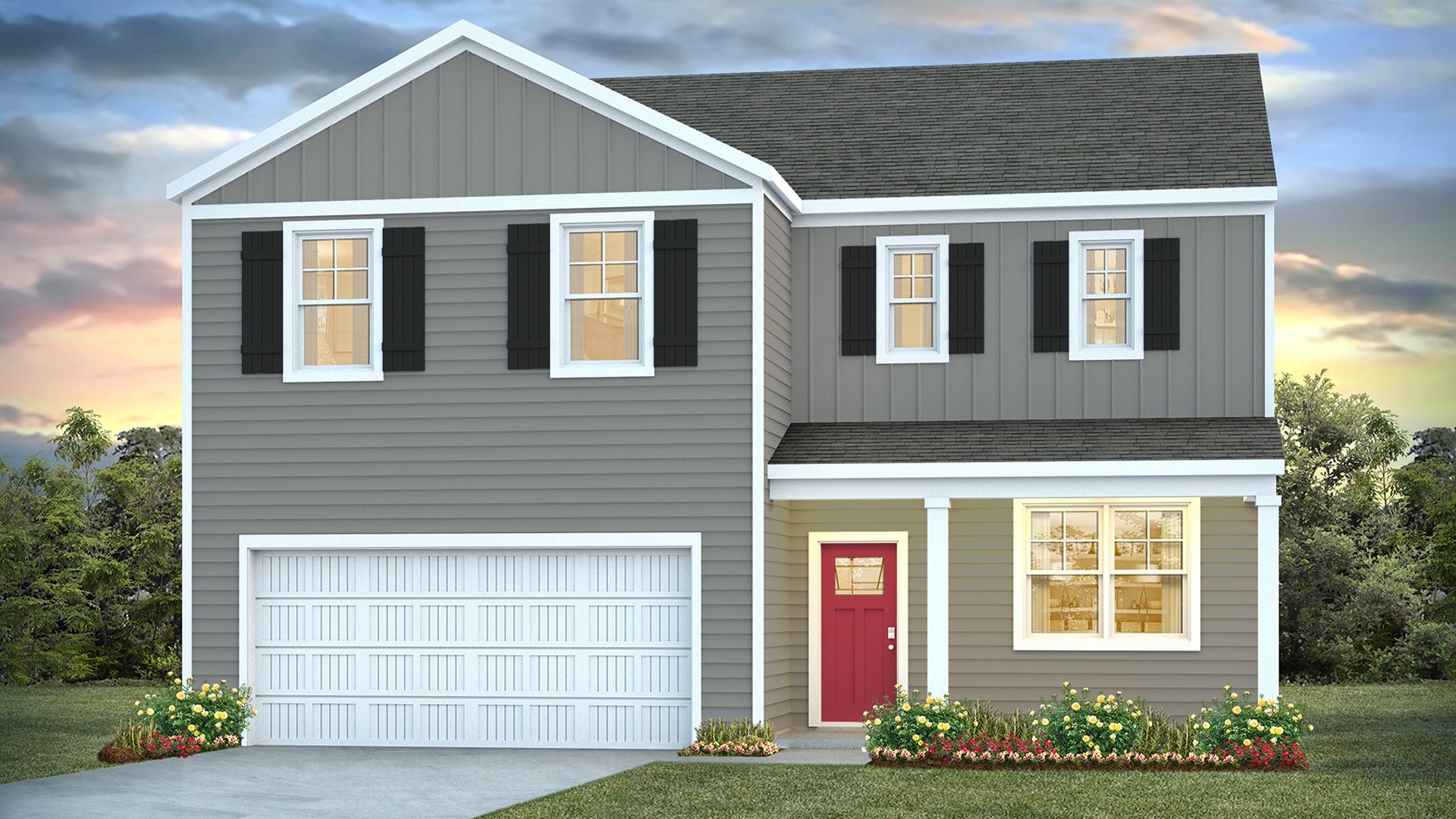 Inside this Galen is a 4-bedroom, 2.5-bathroom home, you’ll find 2,338 square feet of comfortable living. Down the hall, you’ll have a flex room with french doors.