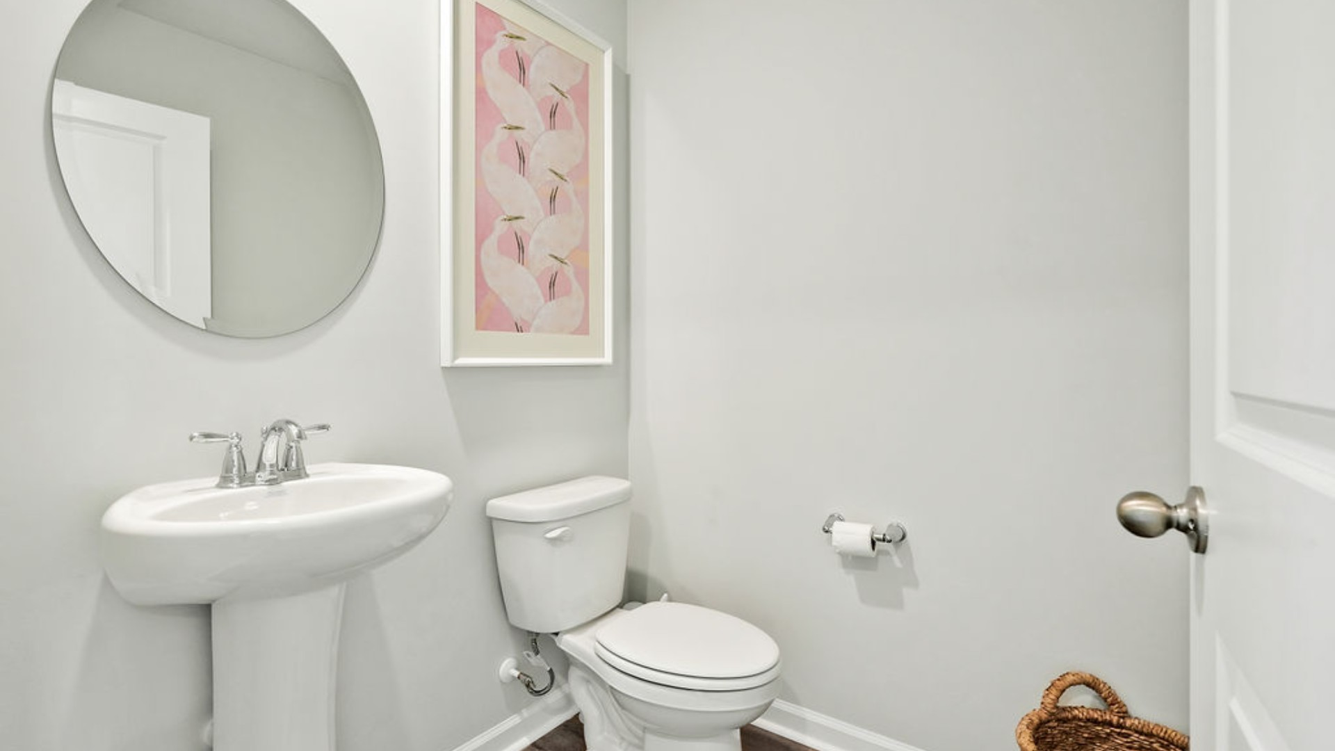There is a half bath on the first floor.