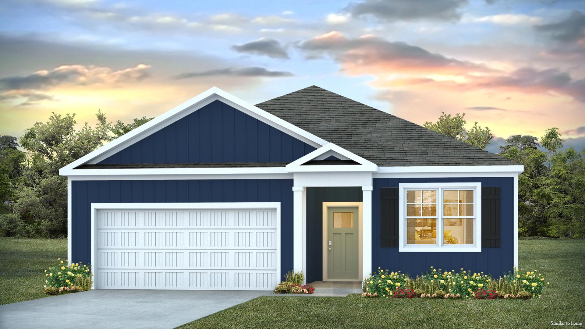 The Aria is a 3-bedroom, 2-bathroom home with 1,618 square feet of open living space. Its centerpiece is the showstopper kitchen, This one-level floor plan is perfect for entertaining or relaxing in style.