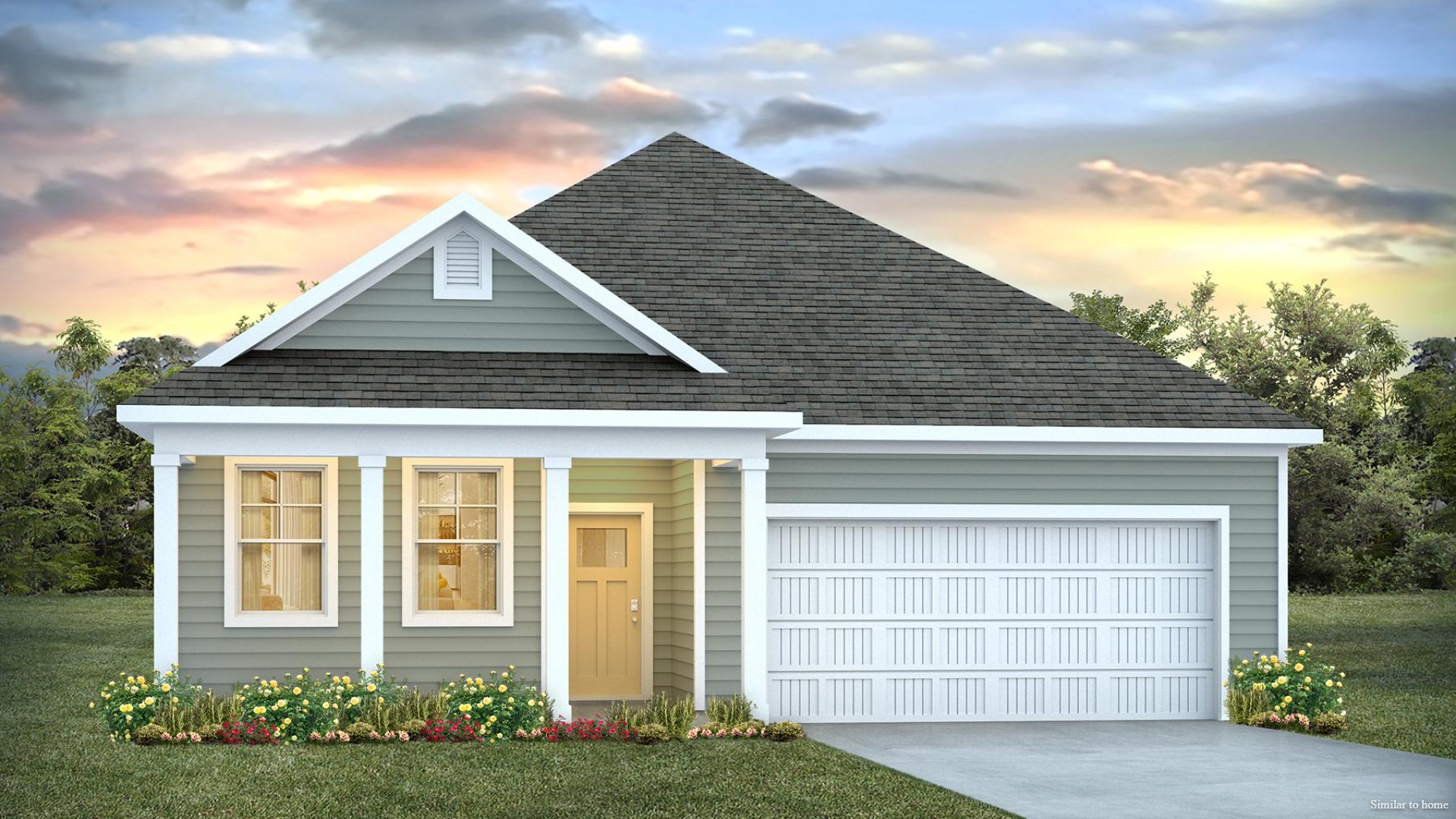 The Aria is a 3-bedroom, 2-bathroom home with 1,618 square feet of open living space. Its centerpiece is the showstopper kitchen, This one-level floor plan is perfect for entertaining or relaxing in style.