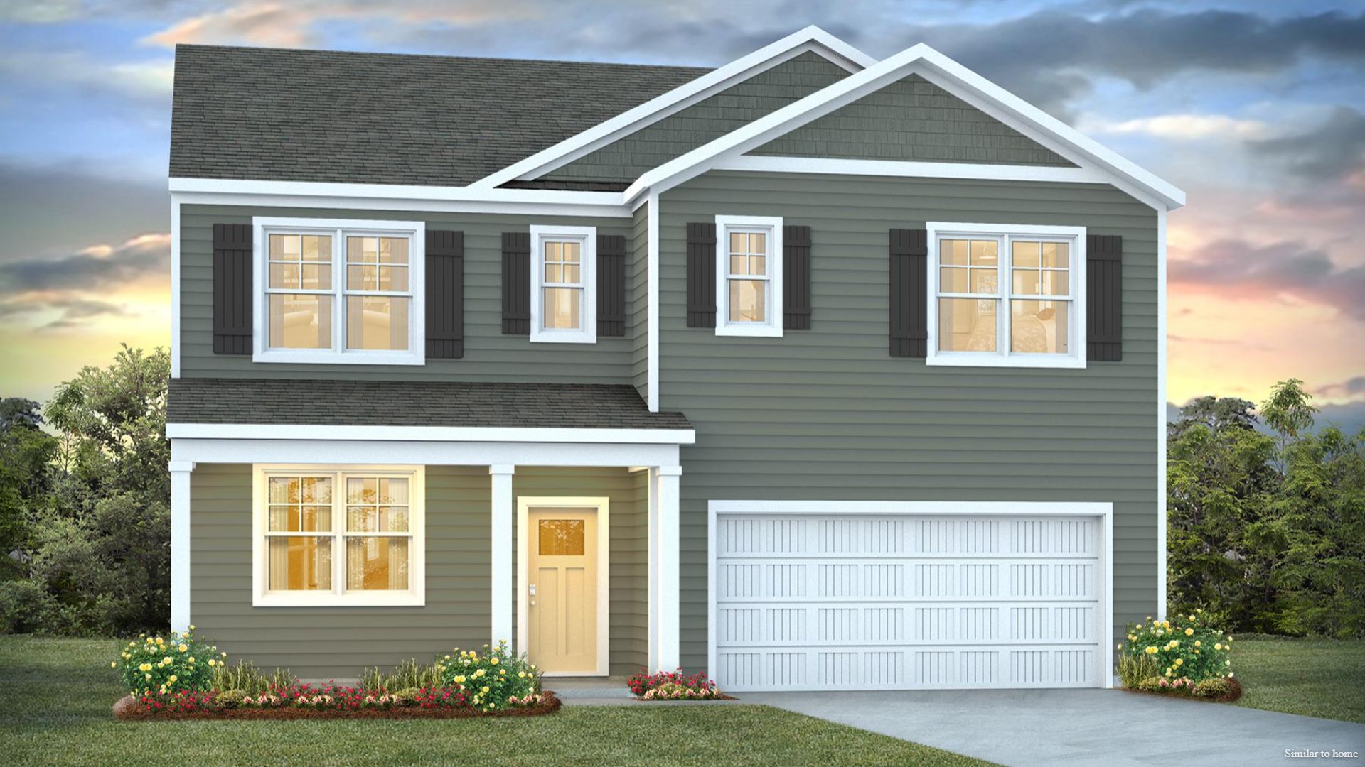 The Hayden offers 2,511 square feet with 5 bedrooms, 3 full bathrooms, flex room, two separate living areas, 2-car garage and is one of our two-story floorplans f