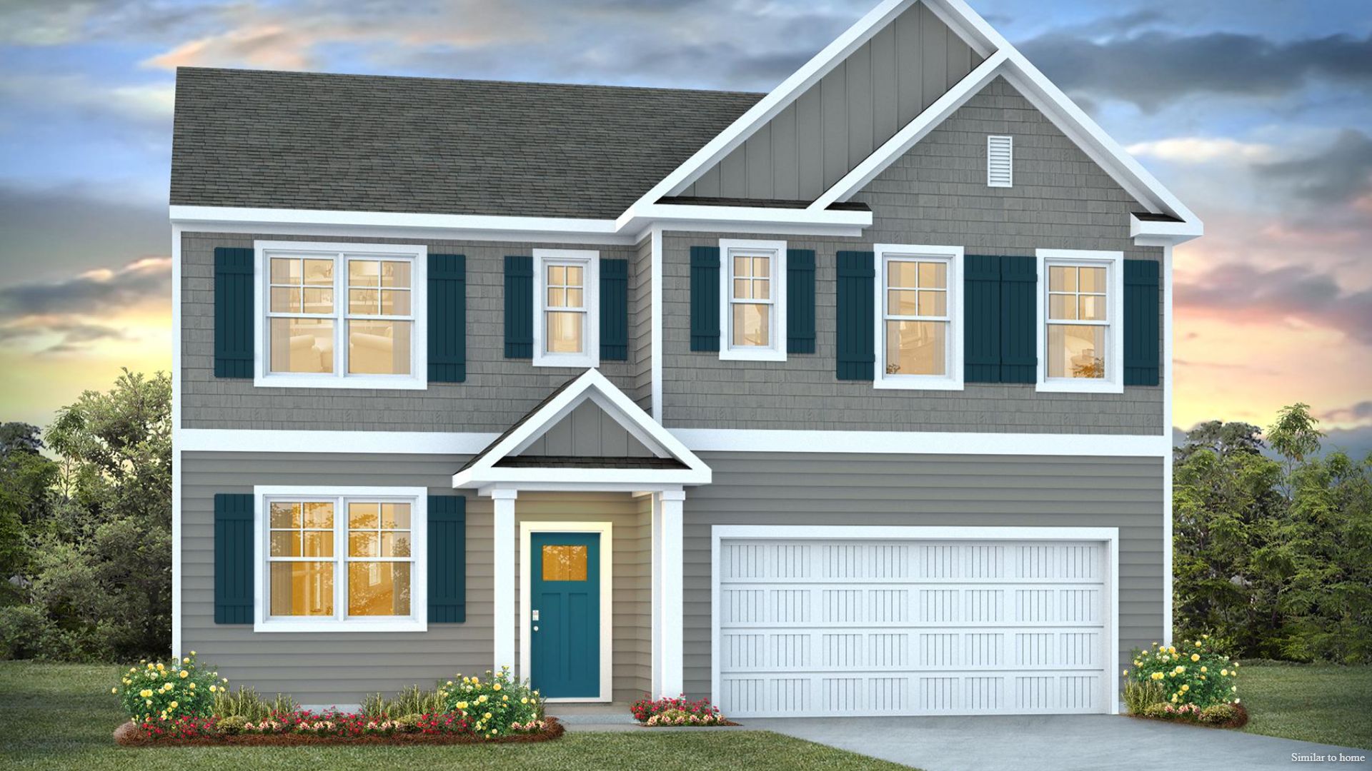 The Hayden offers 2,511 square feet with 5 bedrooms, 3 full bathrooms, flex room, two separate living areas, 2-car garage and is one of our two-story floorplans f