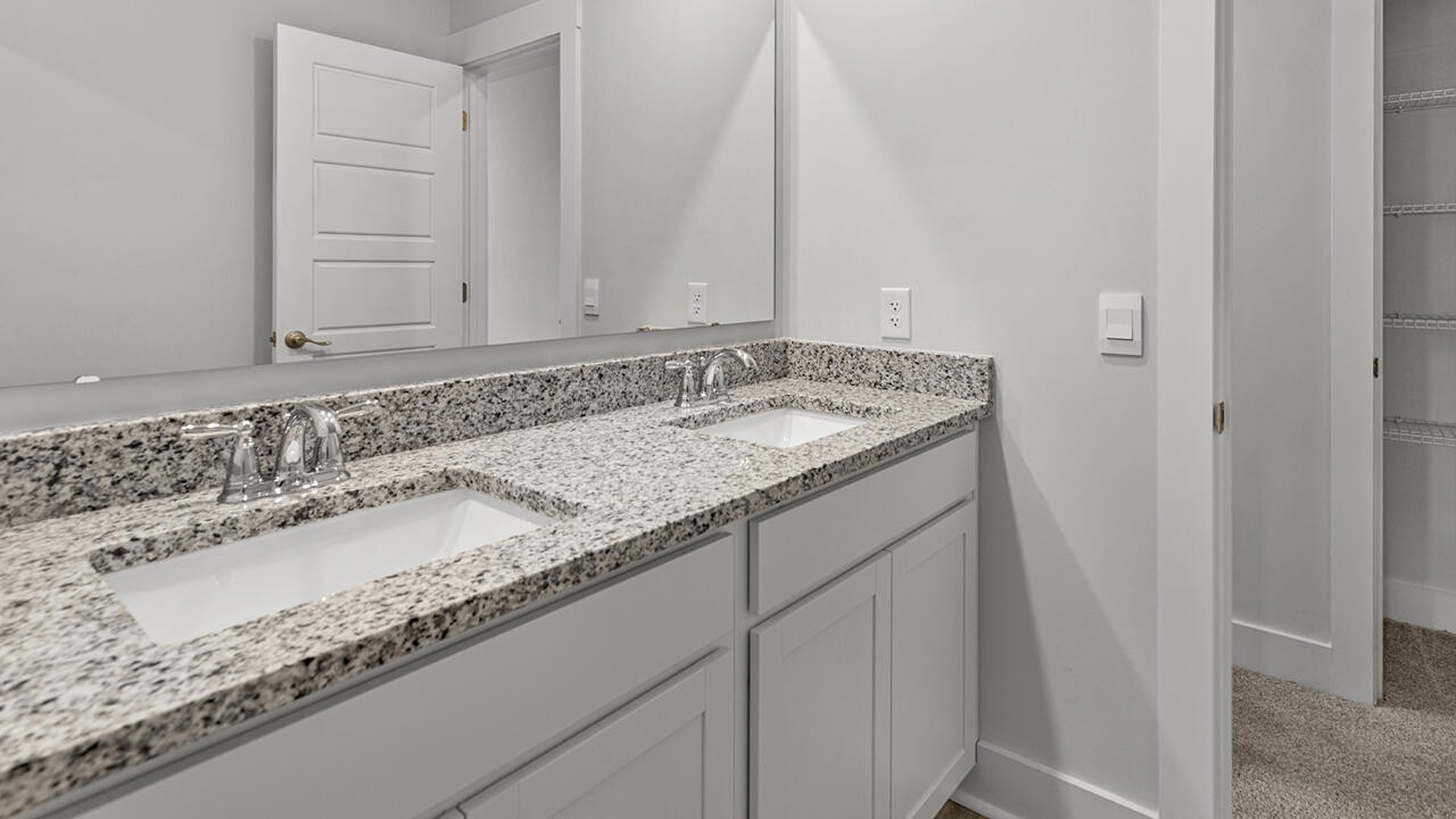 Upstairs, you will find three bedrooms,2 full bathrooms, bonus room and a loft. In every bedroom you’ll have carpeted floors and a closet in each room.