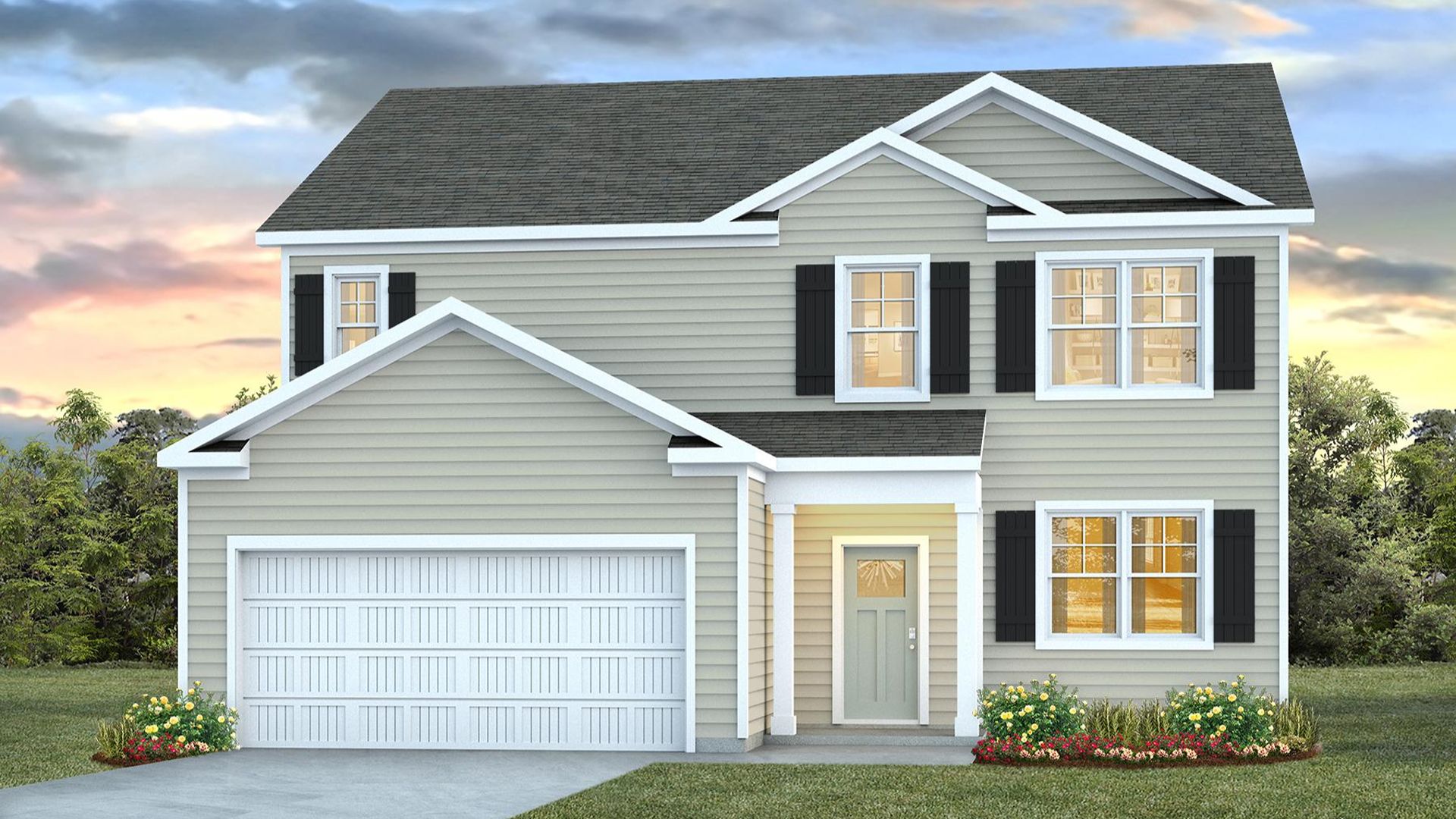 The Elle is one of our two-story floorplans in Saunders Village, located in Northwest, North Carolina. Inside this 5 bedroom, 3.5 bathroom home, you’ll find 2,713 square feet of comfortable living.