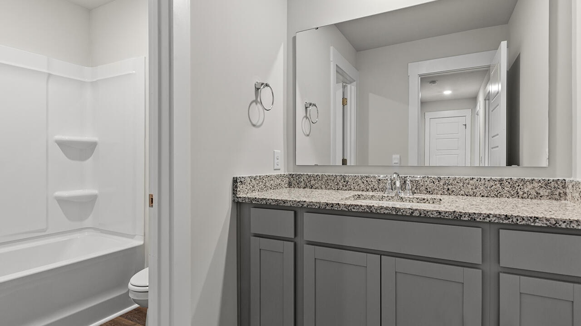 Upstairs, you will find three bedrooms,2 full bathrooms, bonus room and a loft. In every bedroom you’ll have carpeted floors and a closet in each room. Whether these rooms become bedrooms, office spaces, or other bonus rooms, there is sure to be comfort.