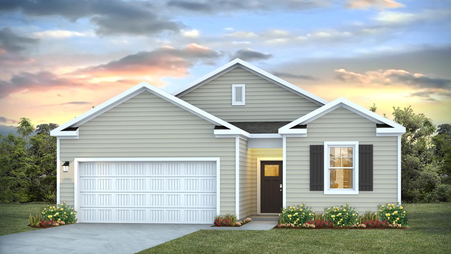 The Macon is a thoughtfully designed single-story home offers 1,343 square feet of comfortable living space with 3 bedrooms and 2 bathrooms, combining simplicity, style, and functionality for modern living.