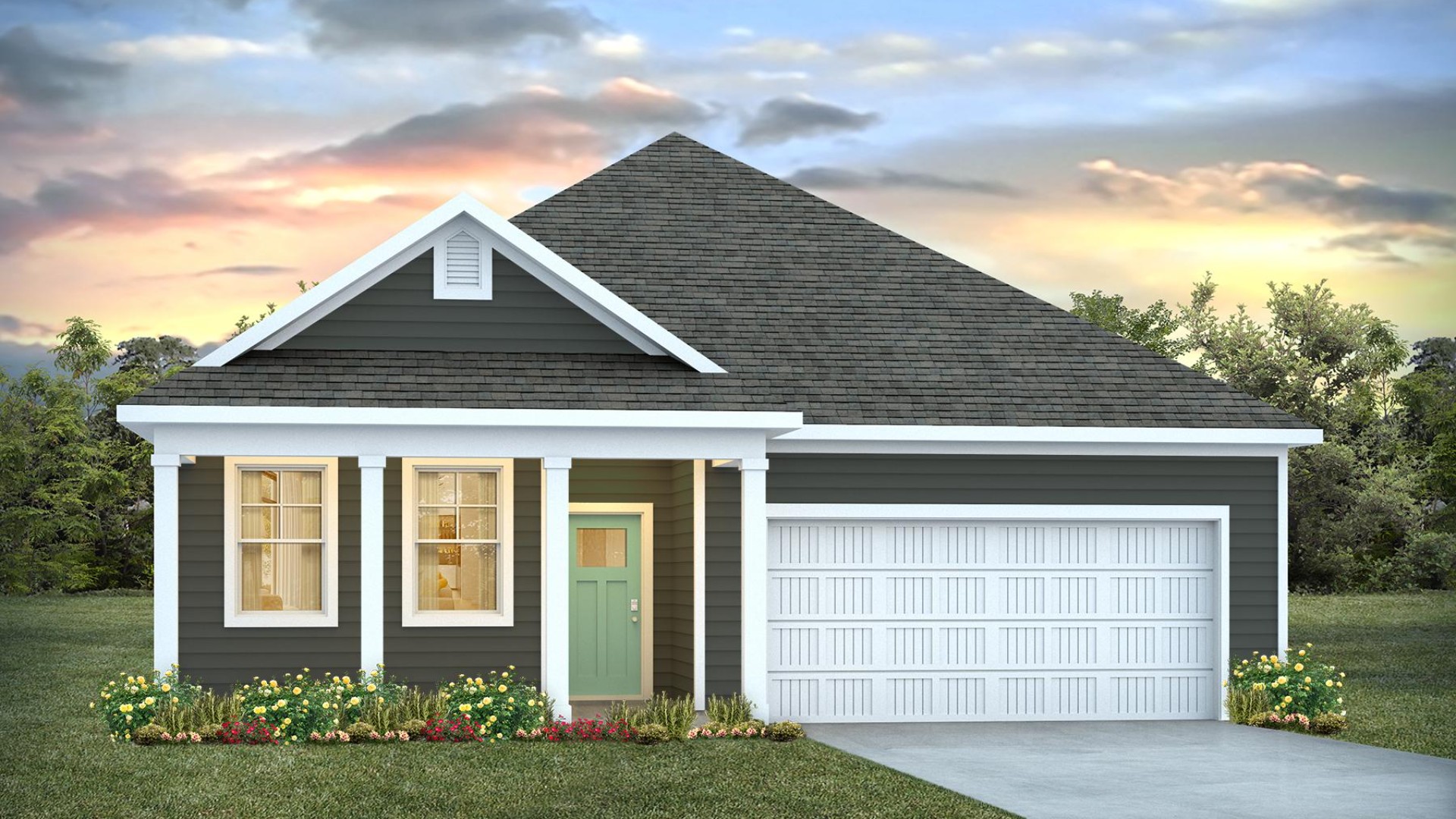 The Aria is a 3-bedroom, 2-bathroom home with 1,618 square feet of open living space. Its centerpiece is the showstopper kitchen, This one-level floor plan is perfect for entertaining or relaxing in style.