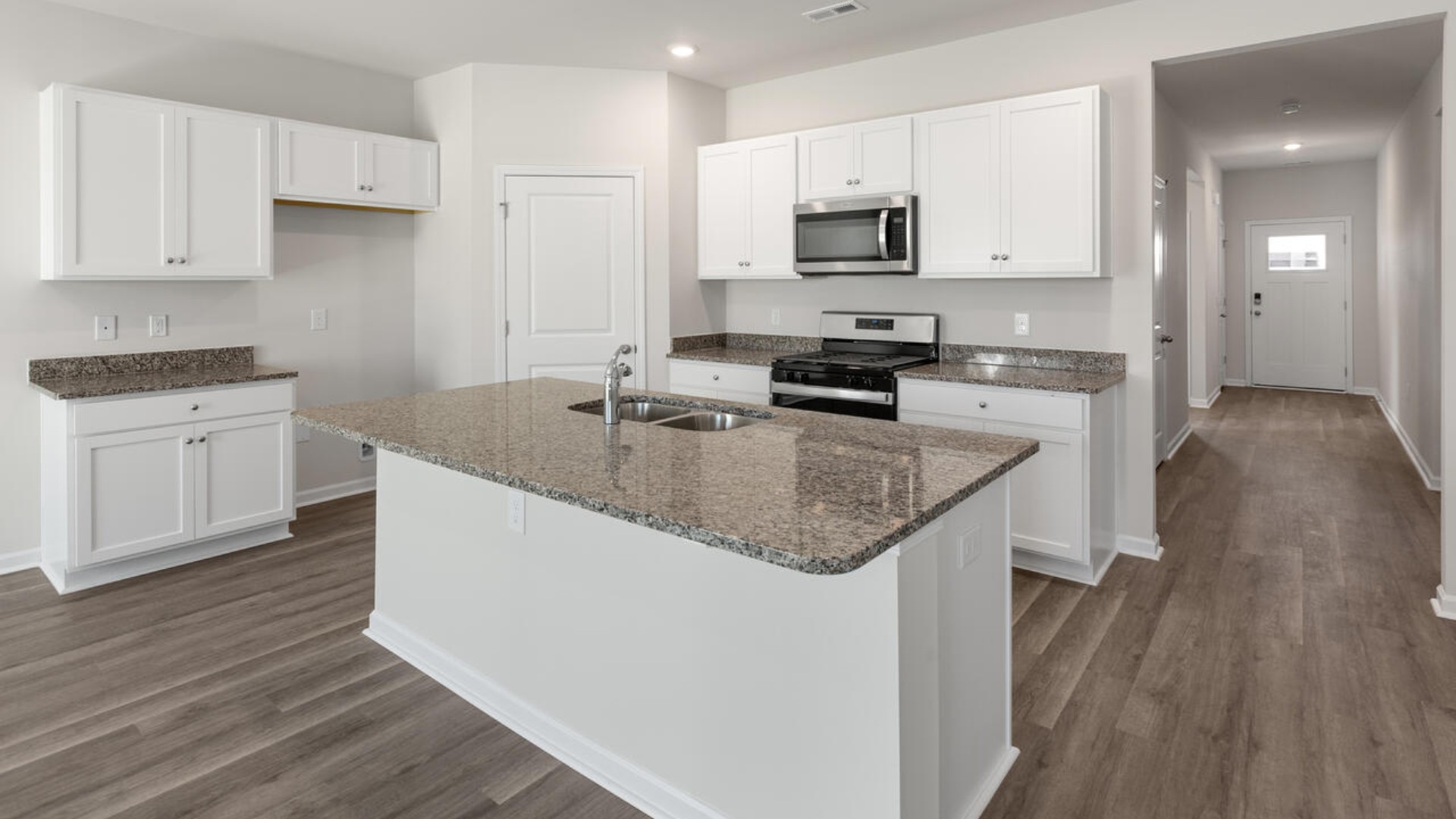 The Cali is a stylish single-story home offering four bedrooms and two baths across 1,774 square feet, ideal for all families. An open-concept layout integrates the kitchen, dining, and living areas - enhanced by beautiful cabinetry granite countertops, and stainless-steel appliances.