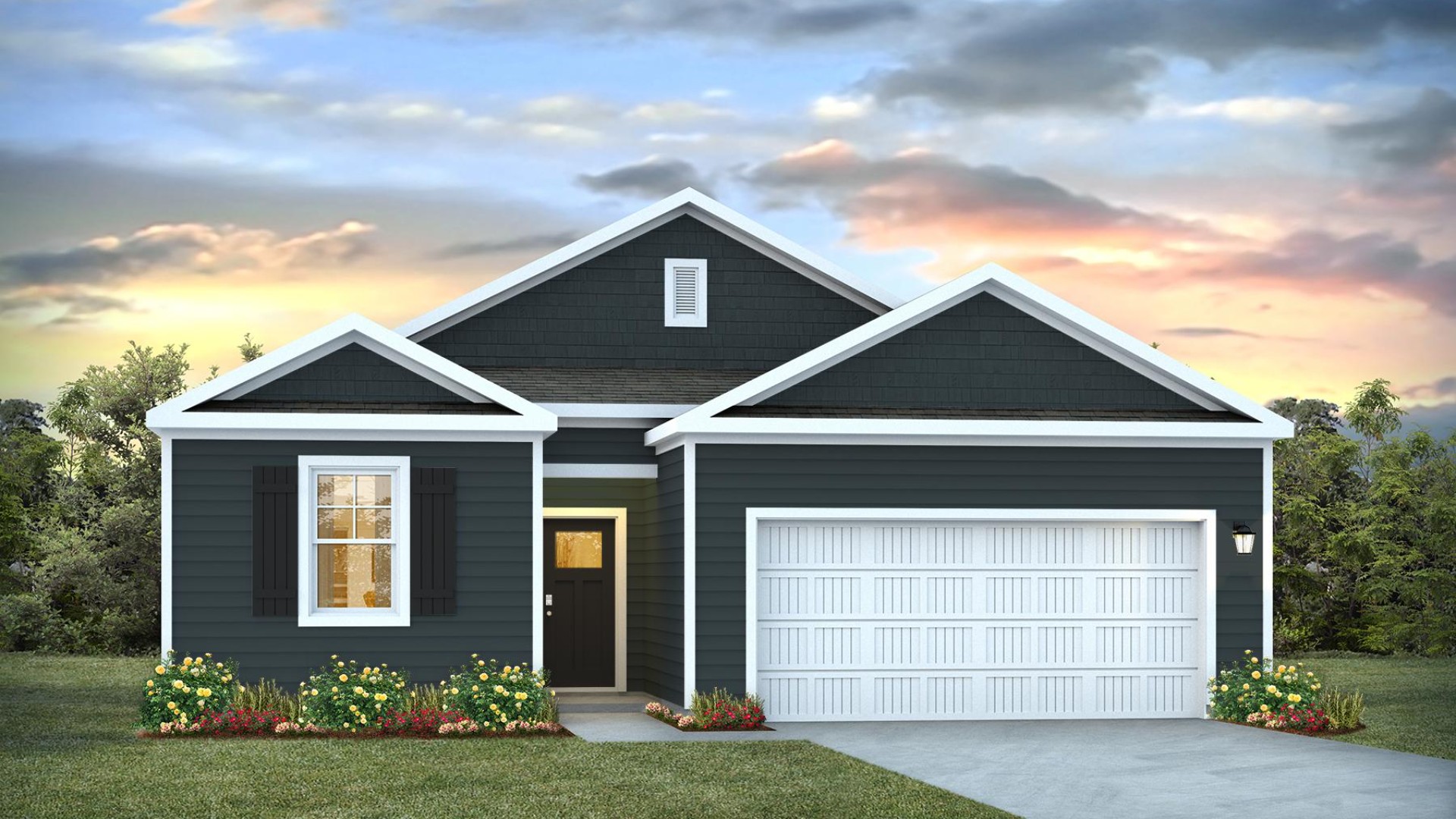 The Macon is a thoughtfully designed single-story home offers 1,343 square feet of comfortable living space with 3 bedrooms and 2 bathrooms, combining simplicity, style, and functionality for modern living.