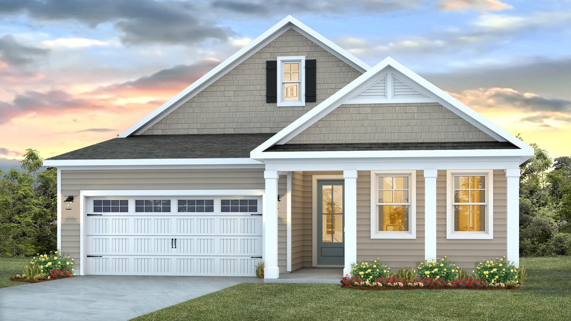 Welcome to the Bradford in our Indigo Preserve community located in Leland, North Carolina. The Bradford is a 3 bedroom, 2 bath home with 1,672 of open concept living space.