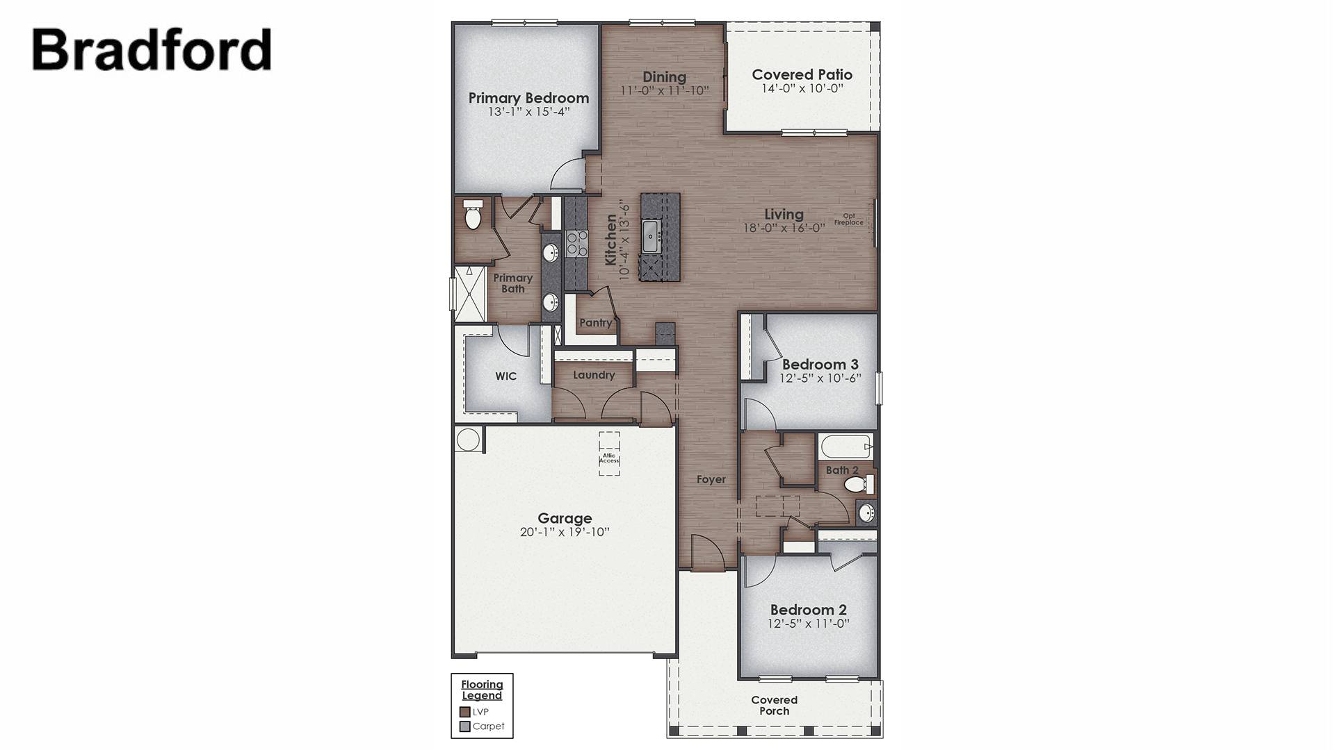 Welcome to the Bradford in our Indigo Preserve community located in Leland, North Carolina. The Bradford is a 3 bedroom, 3 bath home with 1,672 of open concept living space.