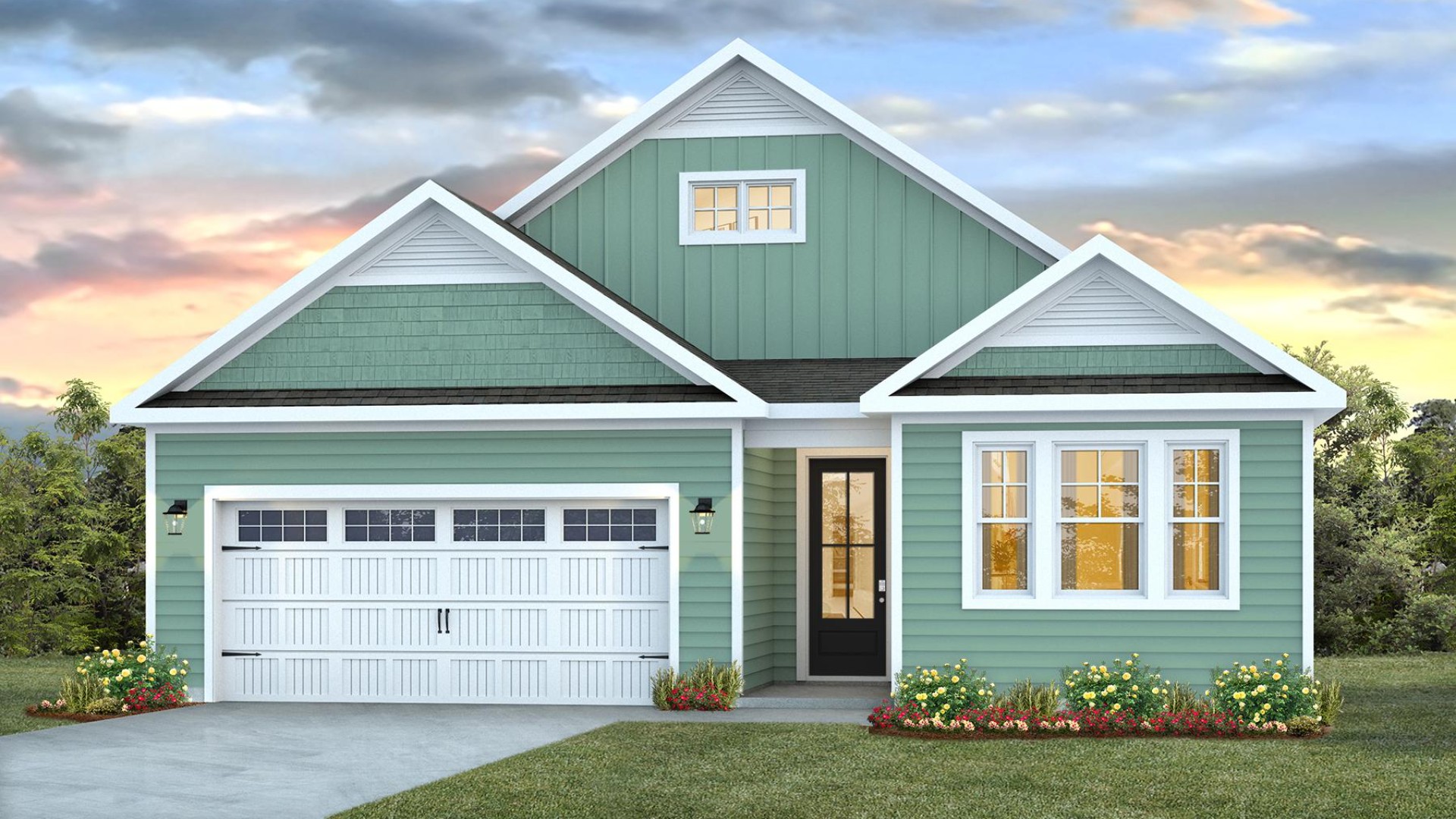 Welcome to the Bradford in our Indigo Preserve community located in Leland, North Carolina. The Bradford is a 3 bedroom, 2 bath home with 1,672 of open concept living space.  The Bradford is a versatile plan with an open concept kitchen, living, and dining area! The kitchen comes finished with beautiful granite countertops, stainless steel appliances, single-bowl sink and tile backsplash. You’ll never be too far from the action with the living and dining area right there.  The primary bedroom has its own attached bathroom that features a walk-in closet and all the space you need to get ready in the morning. Sharing a sink isn’t a worry with the double vanity, and you also get additional privacy with a separate door for the toilet and shower.  c. In every bedroom you’ll have carpeted floors and a closet in each room. Whether these rooms become bedrooms, office spaces, or other bonus rooms, there is sure to be comfort. Enjoy the covered porch perfect for entertaining and enjoying the Carolina evenings.  All of our homes include Home Is Connected® Smart Home Technology is included in your new home and comes with an industry-leading suite of smart home products including touchscreen interface, video doorbell, front door light, z-wave t-stat, & door lock all controlled by smartphone app with voice!  *The photos you see here are for illustration purposes only, interior and exterior features, options, colors and selections will differ. Please see sales agent for options.