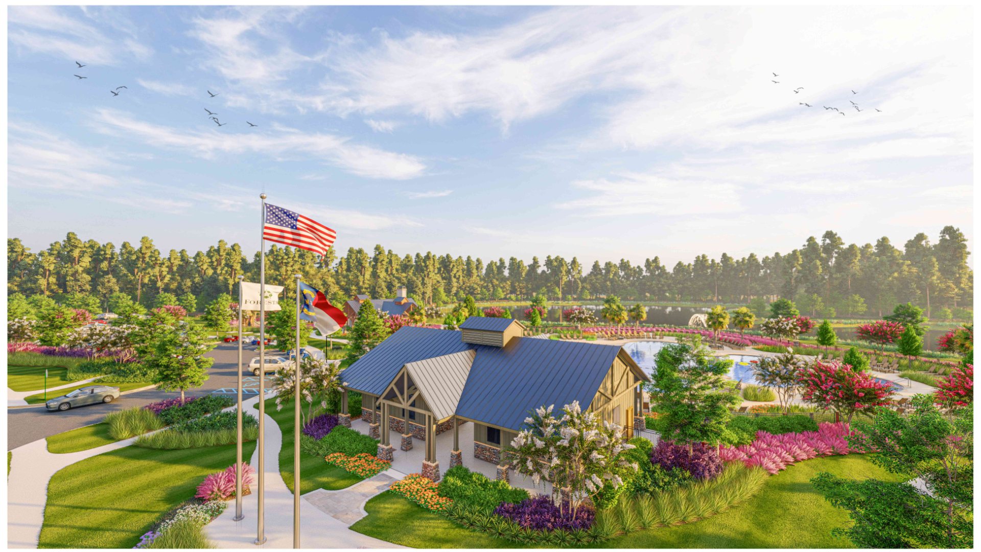 This beautiful new community will have a pool, playground, outdoor fitness trails, pickle ball courts, fire pits, an open-air pavilion and sidewalks