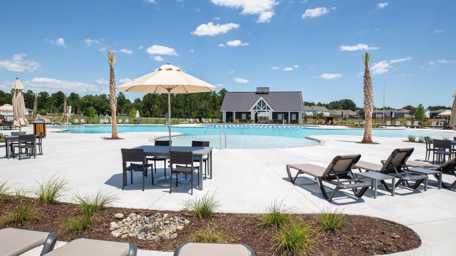 Homeowners will enjoy the future Amenity Center that will include a resort-style pool, clubhouse with kitchen, playground, pickleball courts, fire pit, and pocket park.