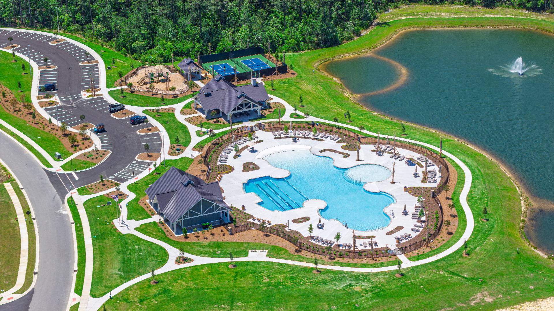 The Amenity Center will include a resort-style pool, clubhouse with kitchen, playground, pickleball courts, fire pit, and pocket park. Discover the allure of Indigo Preserve