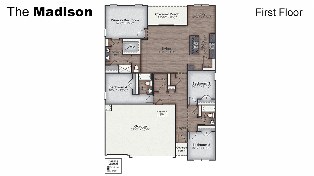 The Madison plan is a perfect home for relaxation and entertaining with a very open floor plan