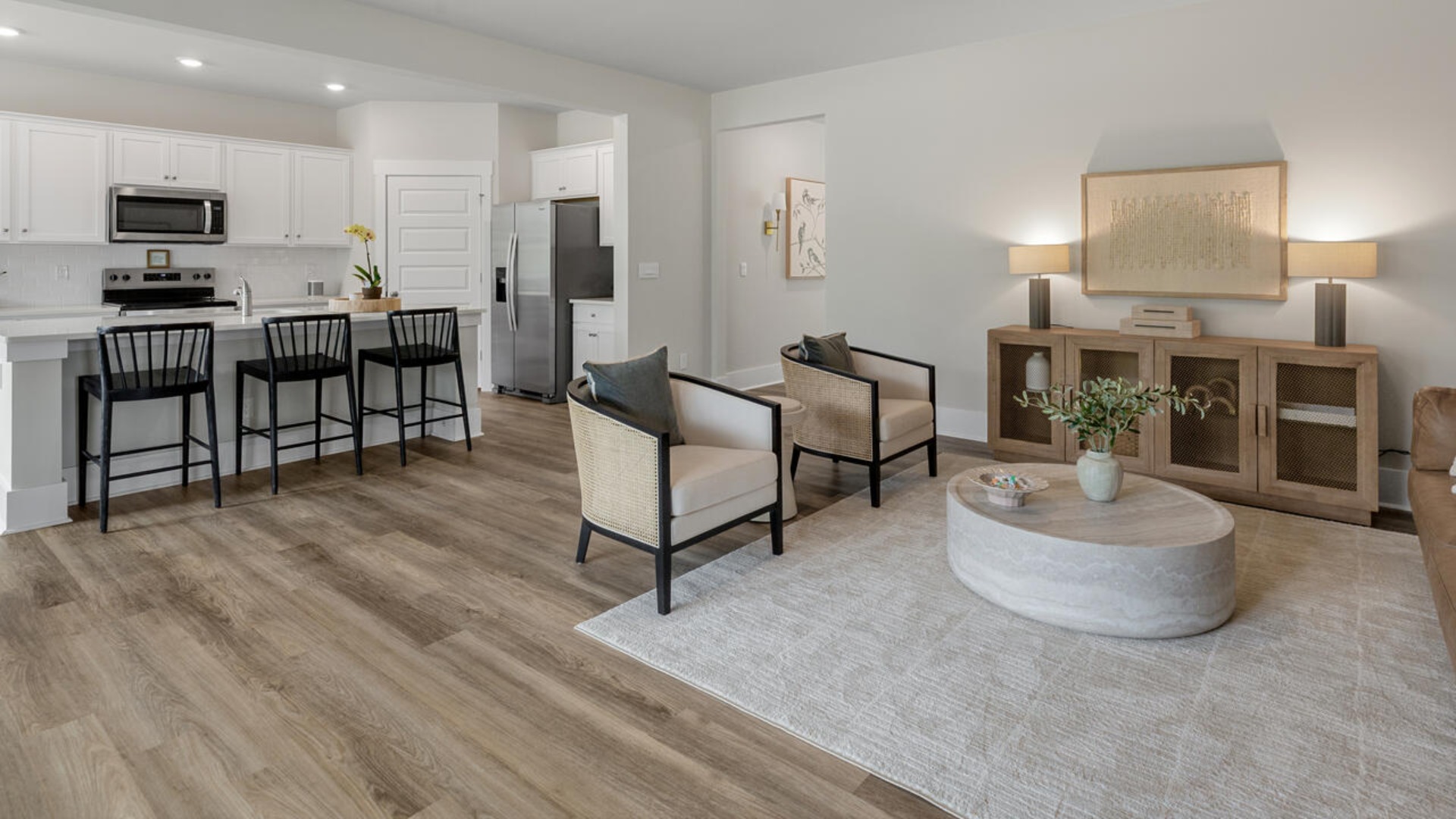 Luxury Vinyl Plank flooring is included in the main living area, giving you a wood-like look with the durability to handle all your beach days and pets .
