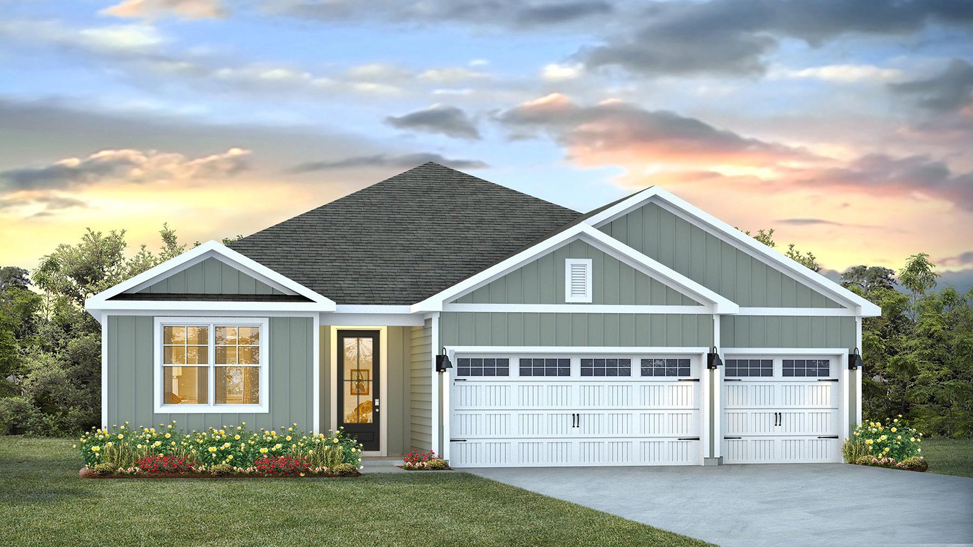 Welcome to the highly sought-after Destin floor plan, a stunning single-story design offering exceptional space and modern living. This home boasts 2,272 square feet of well-planned space, featuring 4 Bedrooms, 3 Full Baths, and an oversized 3-Car Garage