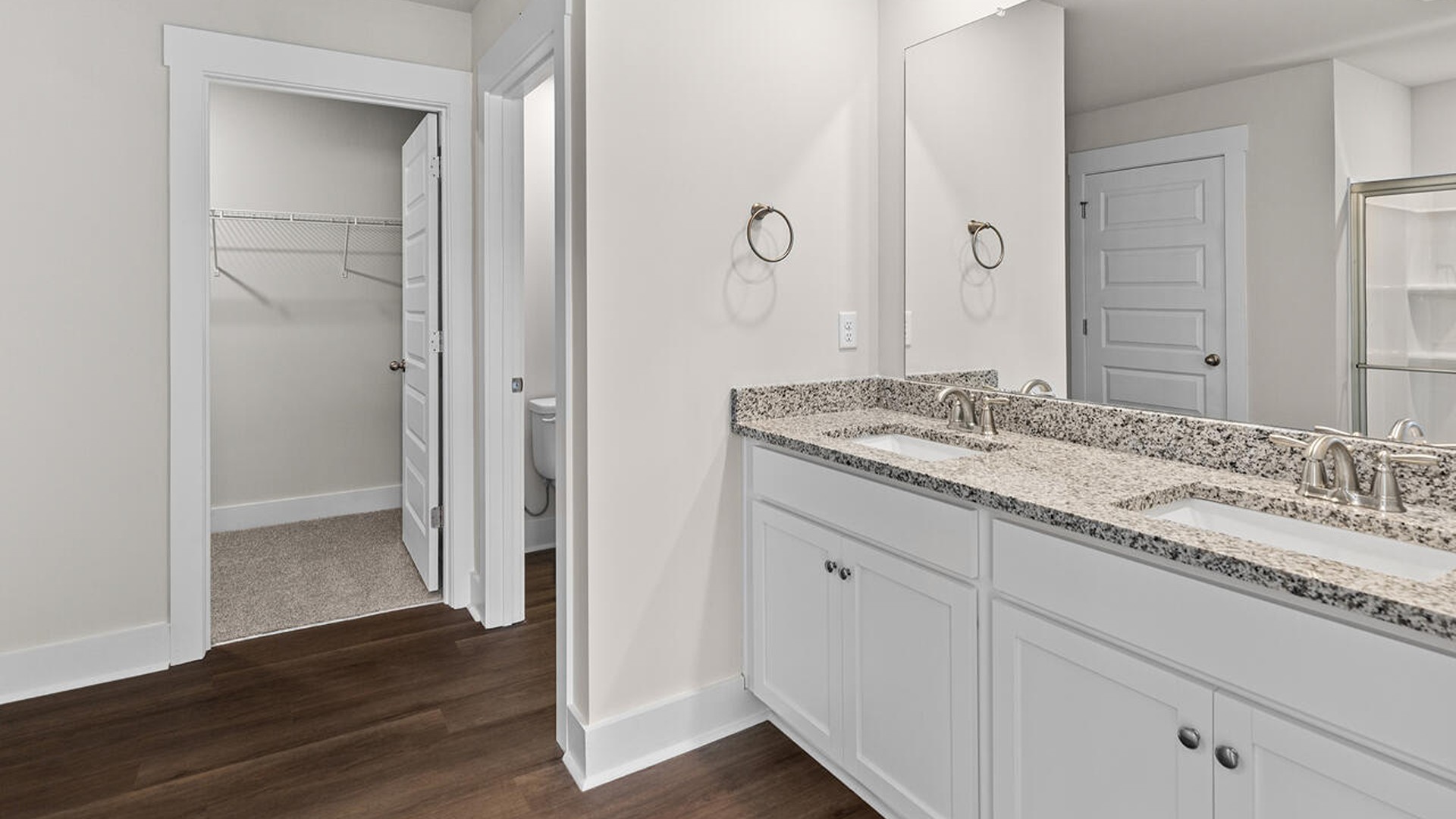 The primary bedroom has its own attached bathroom that features a walk-in closet and all the space you need to get ready in the morning. Sharing a sink isn’t a worry with the double vanity, and you also get additional privacy with a separate door for the toilet and shower. On the second floor there are an additional 3 bedrooms, 2 baths and laundry room.