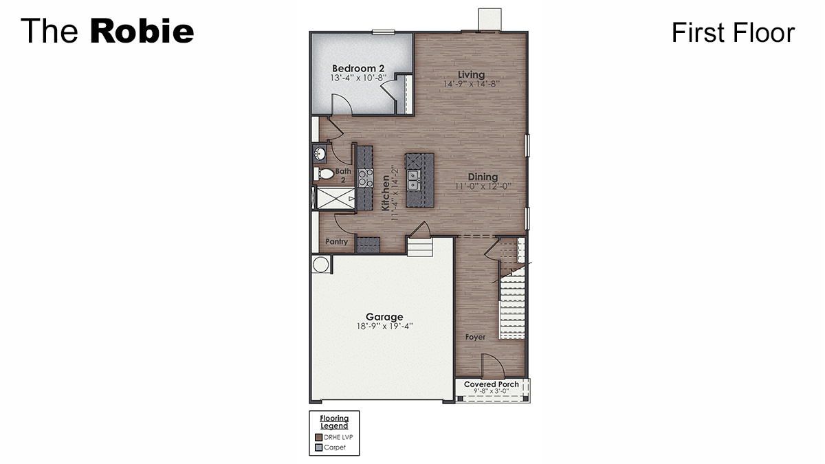The Robie floorplan with its open concept first floor as well as a 1st floor guest suite is perfect for today's family.