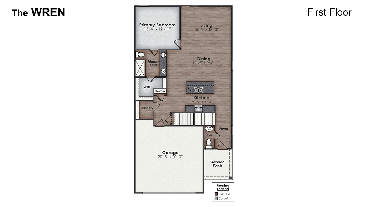 The Wren is one of the two-story floorplans featured in our Indigo Preserve community in Leland, NC. With 2 modern exteriors to choose from, the Wren is sure to turn heads. To top it off, it's one of our floorplans that offers a 2-car garage.