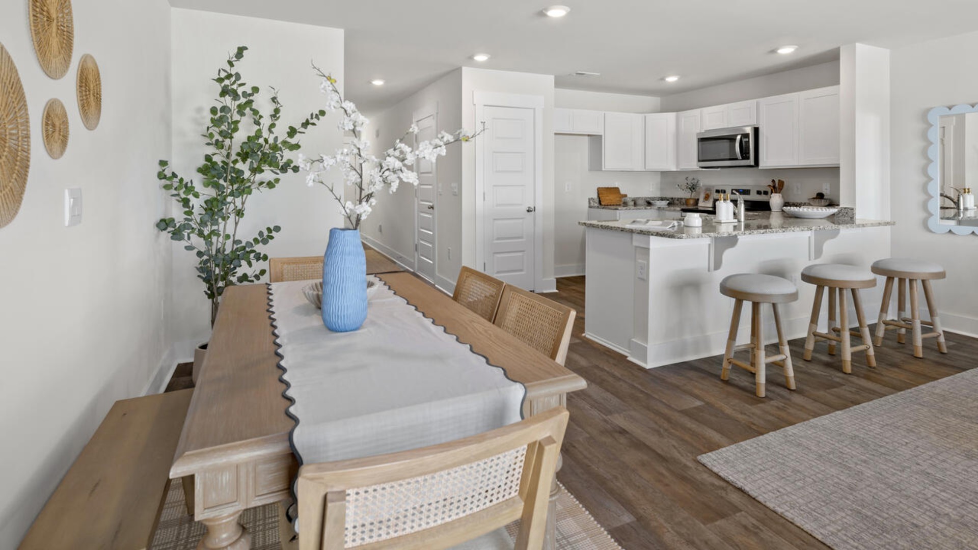 You’ll love the open concept design, never too far from the action with the living and dining area right there.