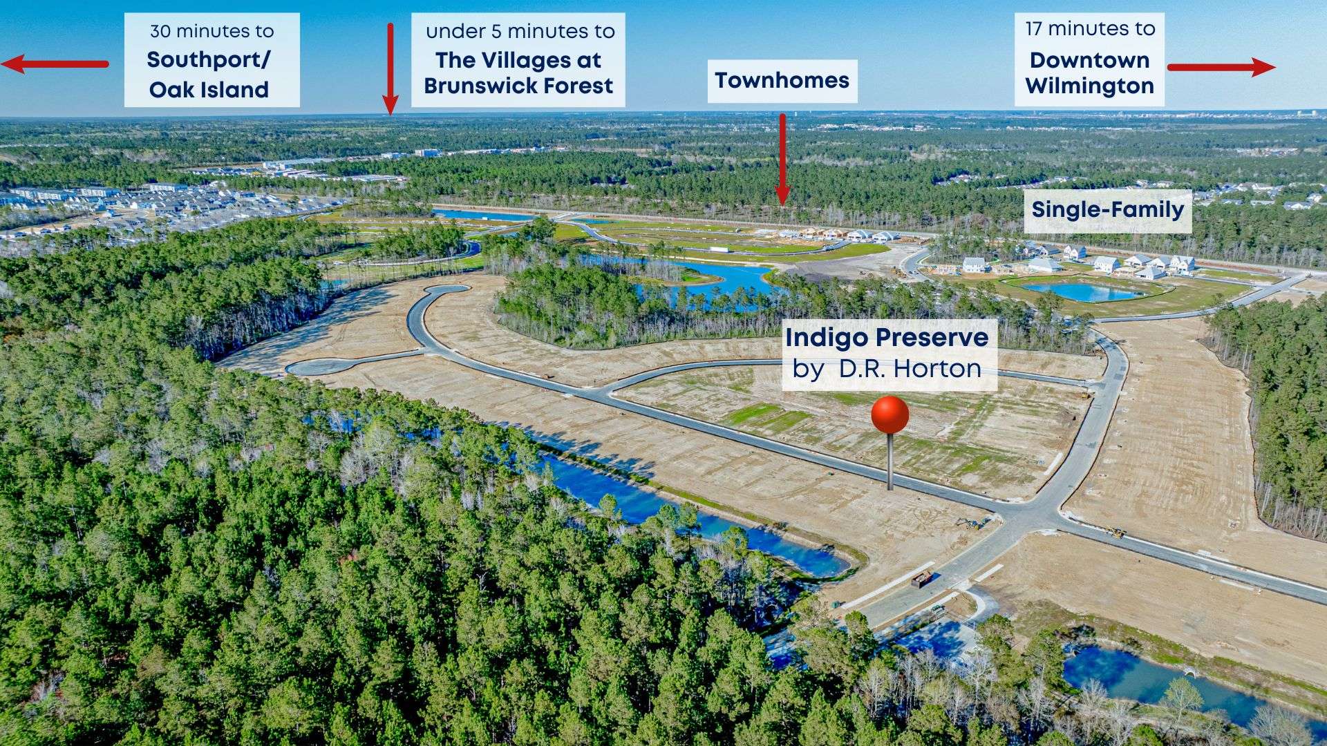 Living in Blake Farm, you'll be close to Wilmington’s vibrant scene with its dining establishments, stunning views along the Intracoastal Waterway, beautiful beaches, and cultural attractions such as the Downtown Riverwalk, Live Oak Bank Pavilion and the Wilson Center for the Performing Arts.