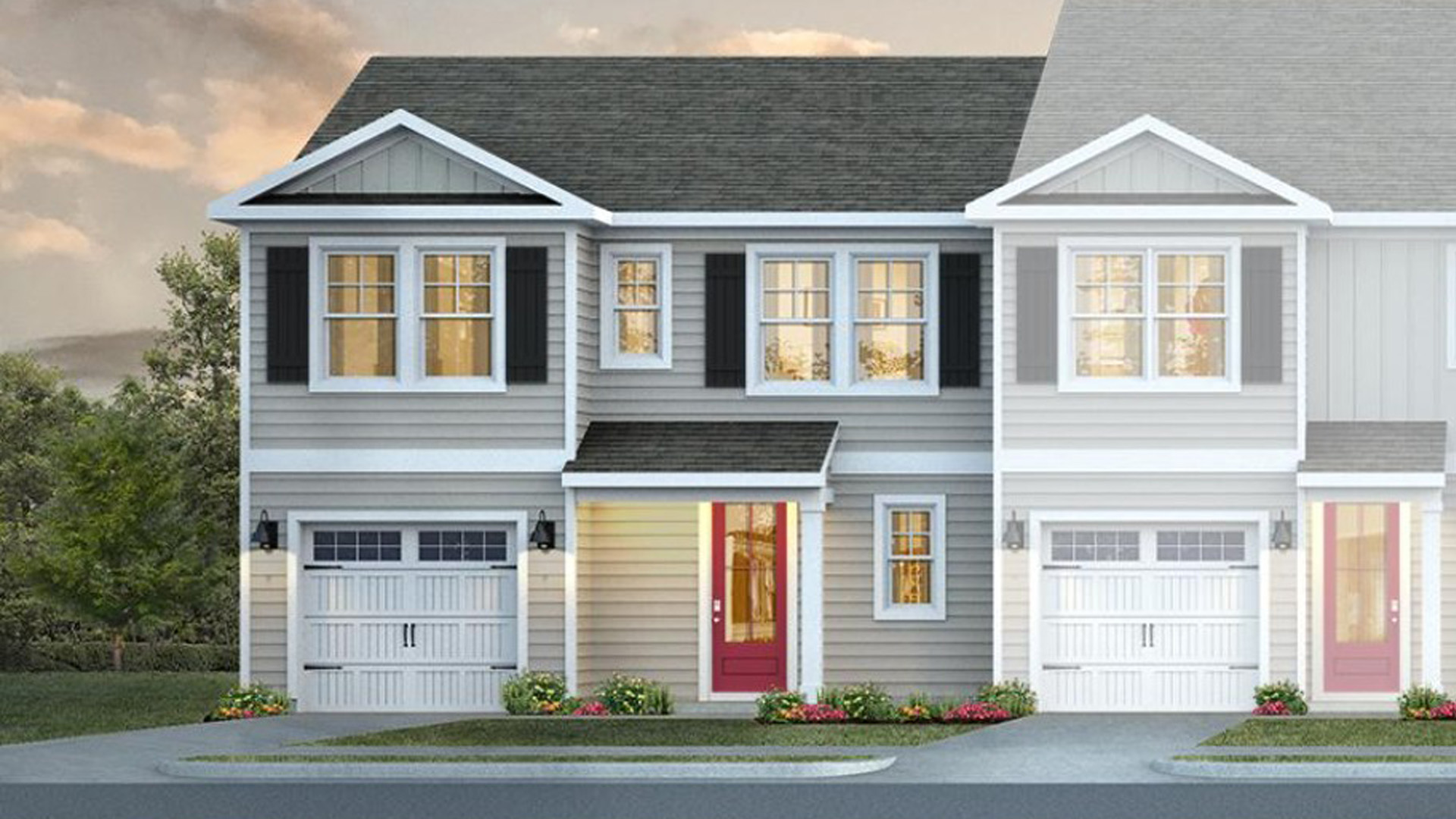 The Pearson is a 3 bedroom, 2.5 bath, 1,418 square feet, two-story floor plan with a single-car garage.