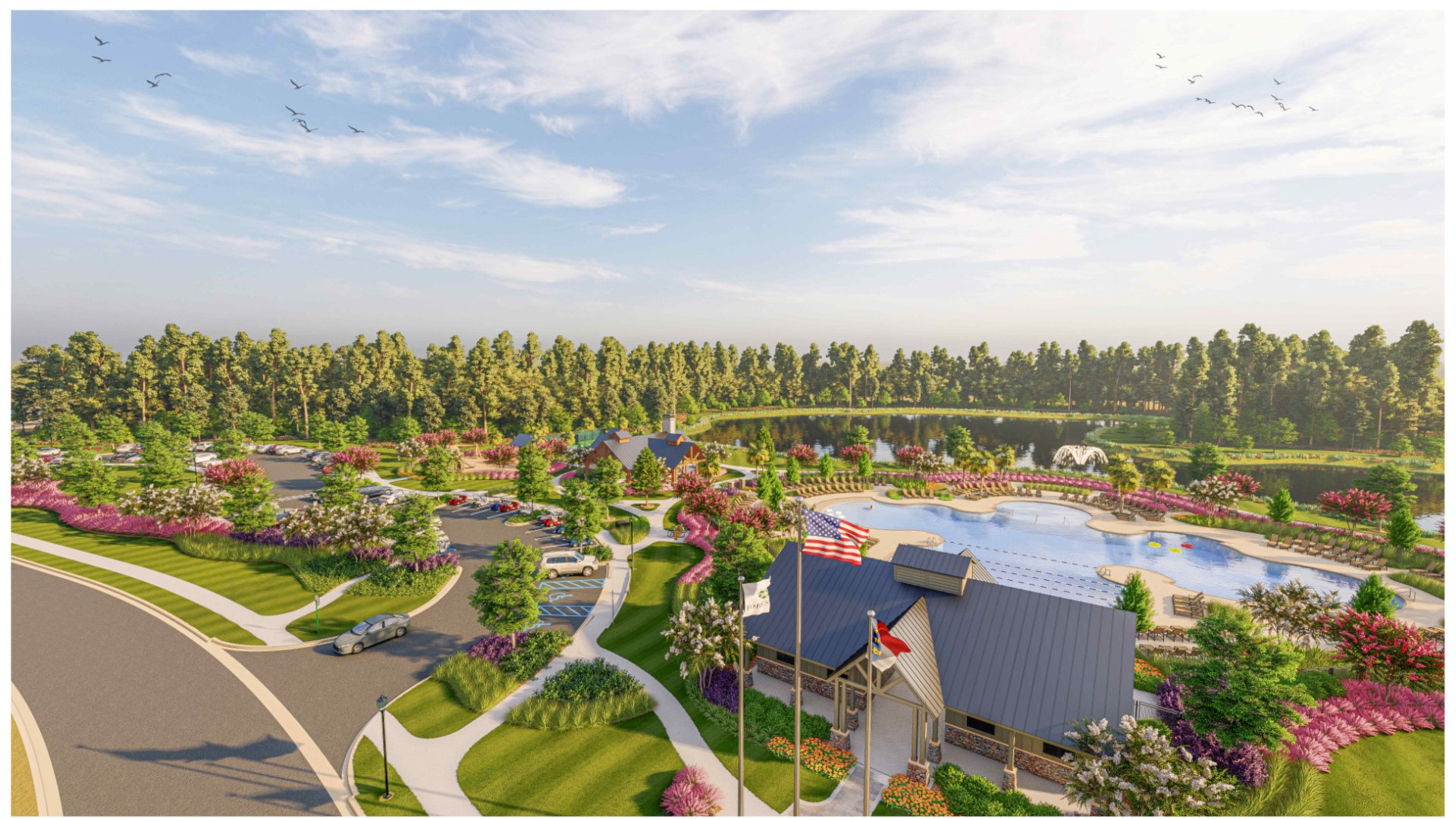 The Future Amenity Center will include a resort-style pool, clubhouse with kitchen, playground, pickleball courts, fire pit, and pocket park. Discover the allure of Indigo Preserve
