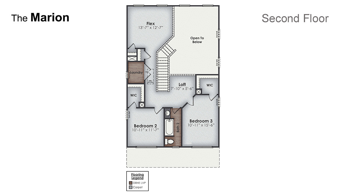 The Marion is a two-story townhome with 3 bedrooms, 2.5 Baths, 1,895 sq ft and 1 car garage in a prime location.