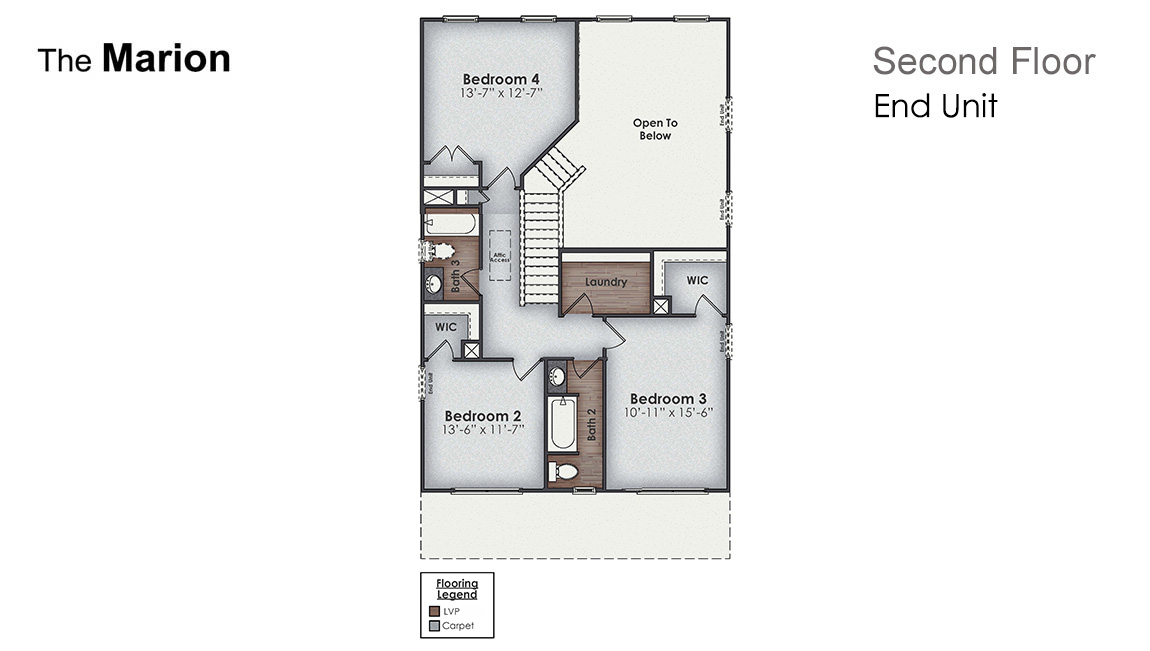 Inside these 4 bedrooms, 2-bathroom townhome, you'll find 1,895 square feet of comfortable living.