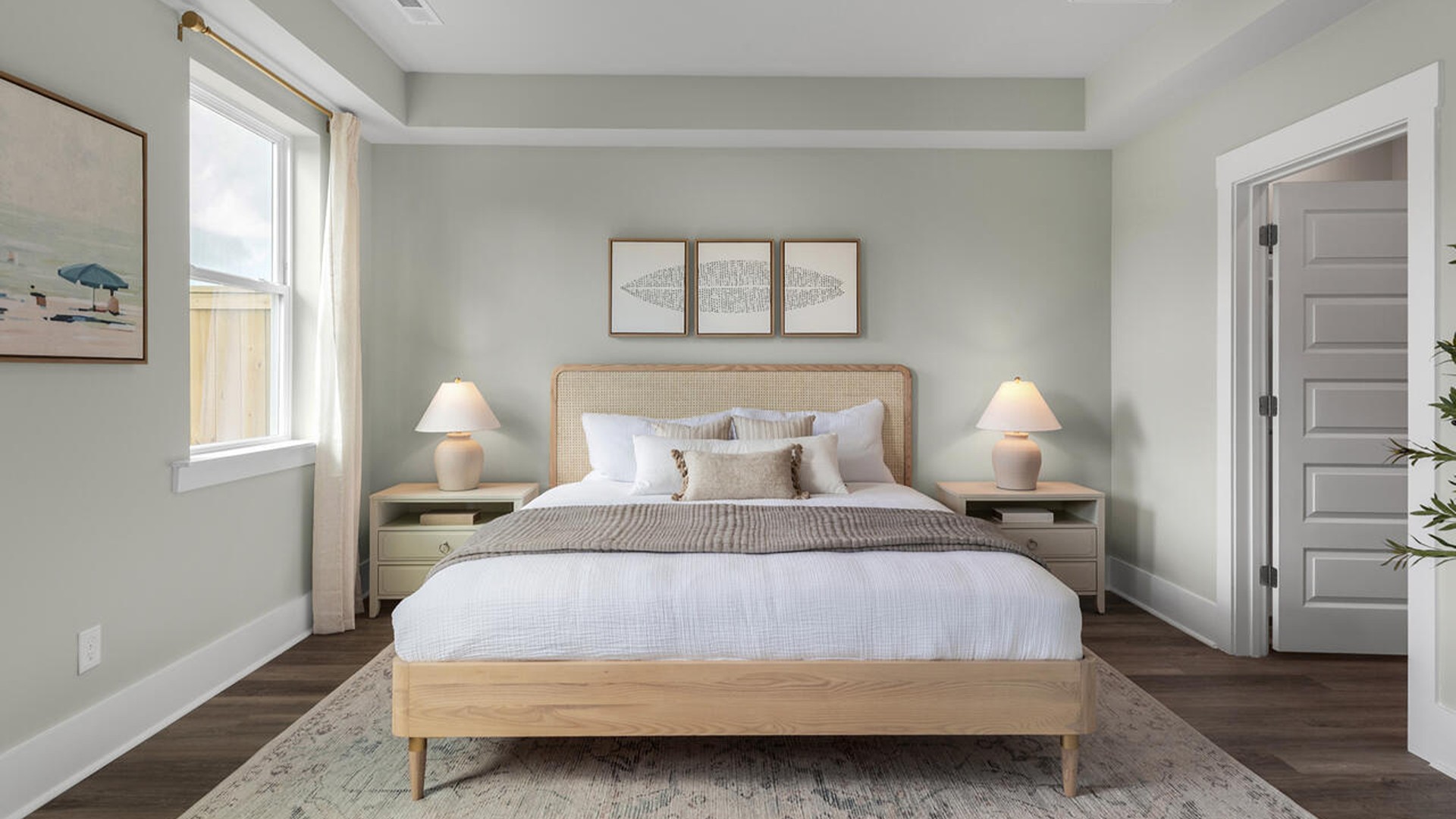 The first-floor primary bedroom boasts a large bath, double vanities and walk-in closet and convenient laundry room. On the second floor, you are greeted by a versatile loft space, two secondary bedrooms, laundry and a full bath.