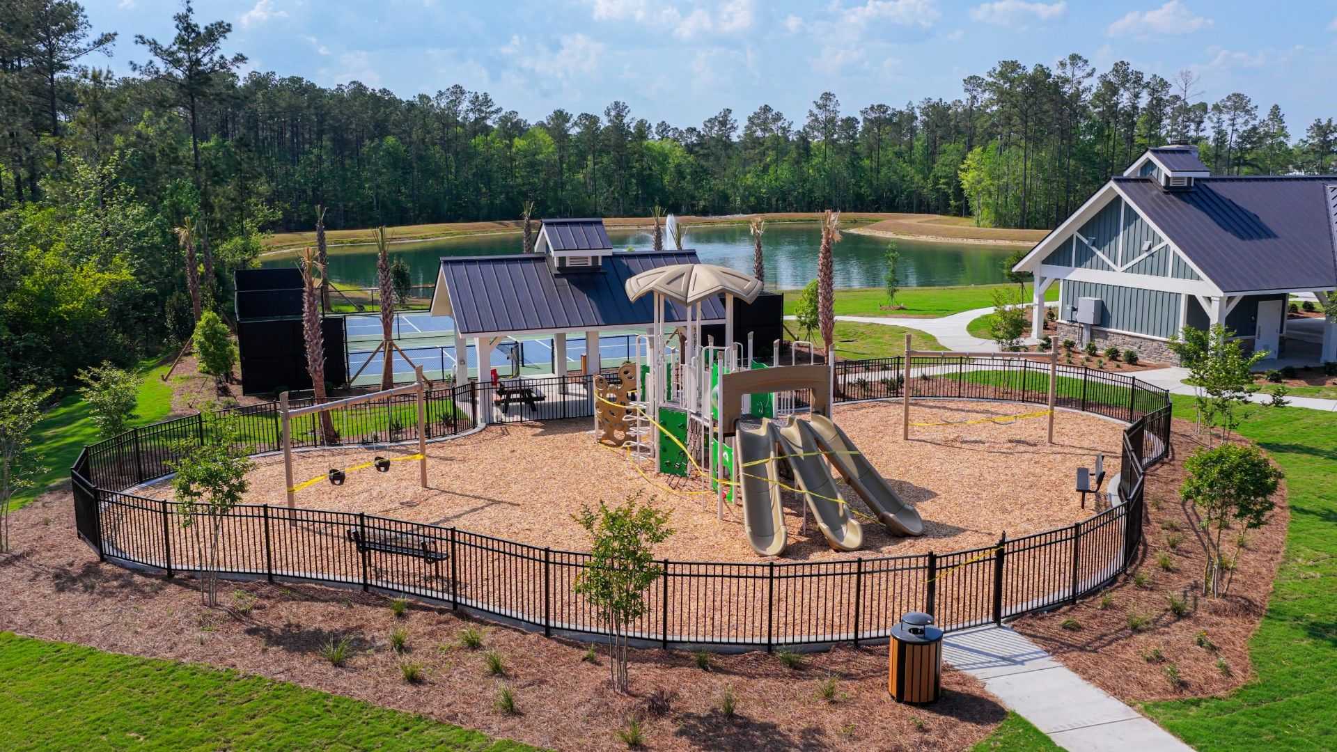 Homeowners will enjoy the future Amenity Center that will include a resort-style pool, clubhouse with kitchen, playground, pickleball courts, fire pit, and pocket park.