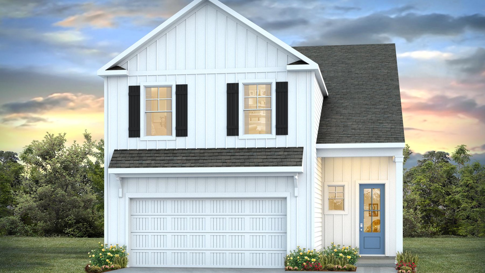 The Wren is one of our two-story floorplans featured in our Pines at Blake Forest community in Wilmington, North Carolina. With 2 modern exteriors to choose from, the Hayden is sure to turn heads. To top it off, its one of our floorplans that offers a 2-car garage.