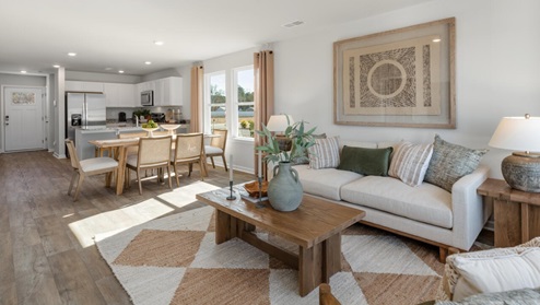 Your new Norman features an open concept first floor anchored by a spacious kitchen with granite countertops, stainless steel appliances and a peninsula bar that overlooks your family and dining room. Ideal for entertaining guests or enjoying family time while preparing meal
