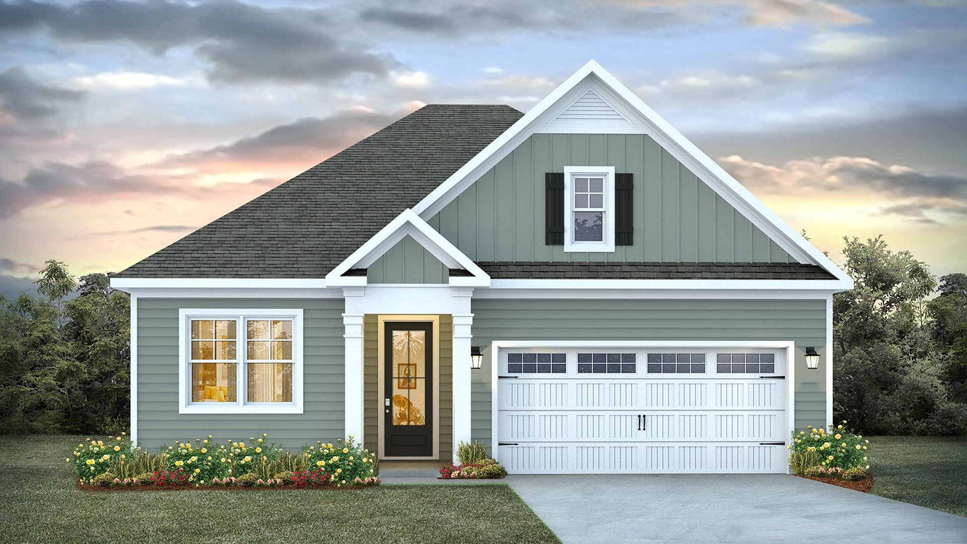 The Acadia is one of our ranch style plans available to build in our Blake Farm community in Wilmington, North Carolina that offers 3 bedrooms, 2 bathrooms, 1,618 of living space