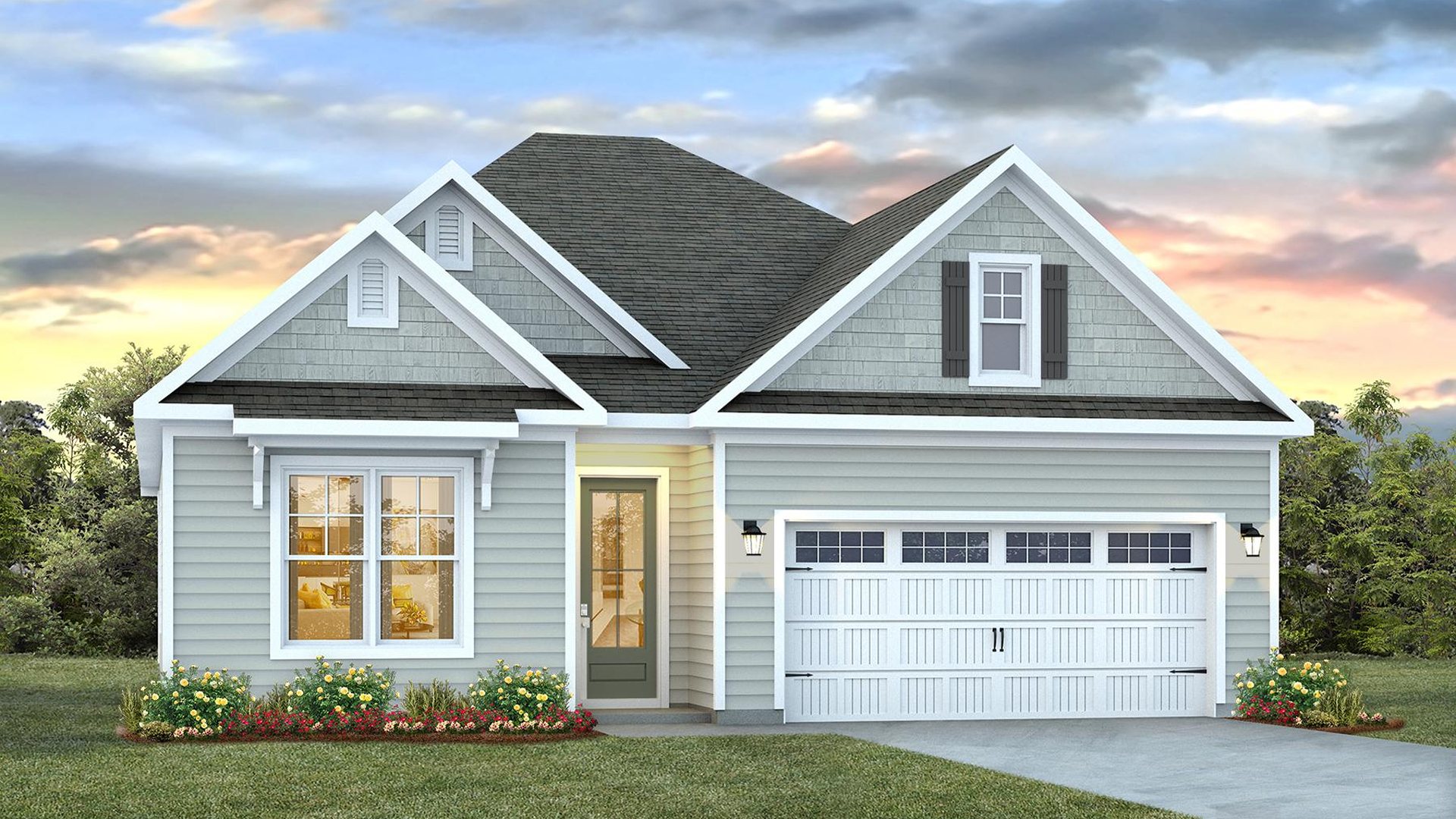The Claiborne is one of our ranch plans offered in the Blake Farm community in Wilmington, North Carolina. Boasting 4 bedrooms and 2 bathrooms, this plan has a lot to offer in the 1,774 square feet. Choose between 4 unique exterior elevations to match your personal style.
