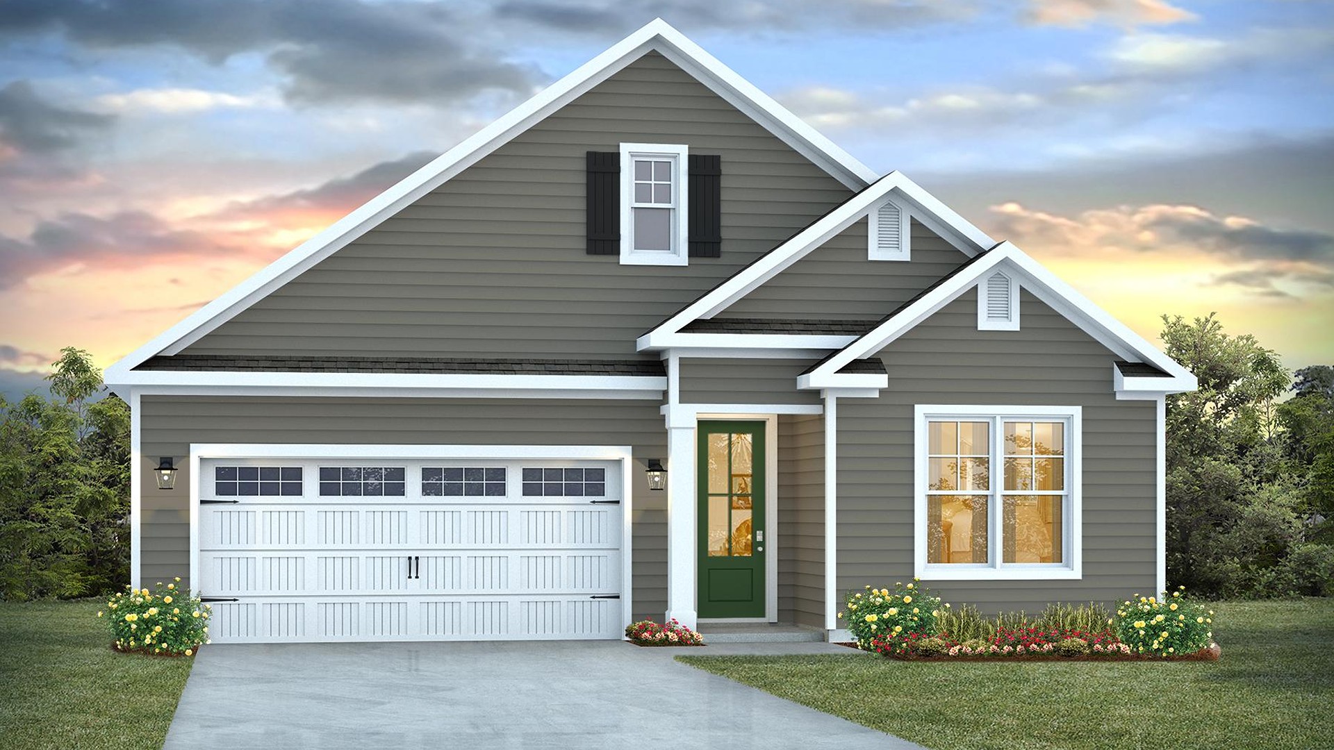 The Darby Plan in is located in our Blake Farm community in Wilmington, North Carolina. This floorplan is 2,368 sq ft with 4 bedrooms, 3 full baths on the main level and an upstairs bonus room.